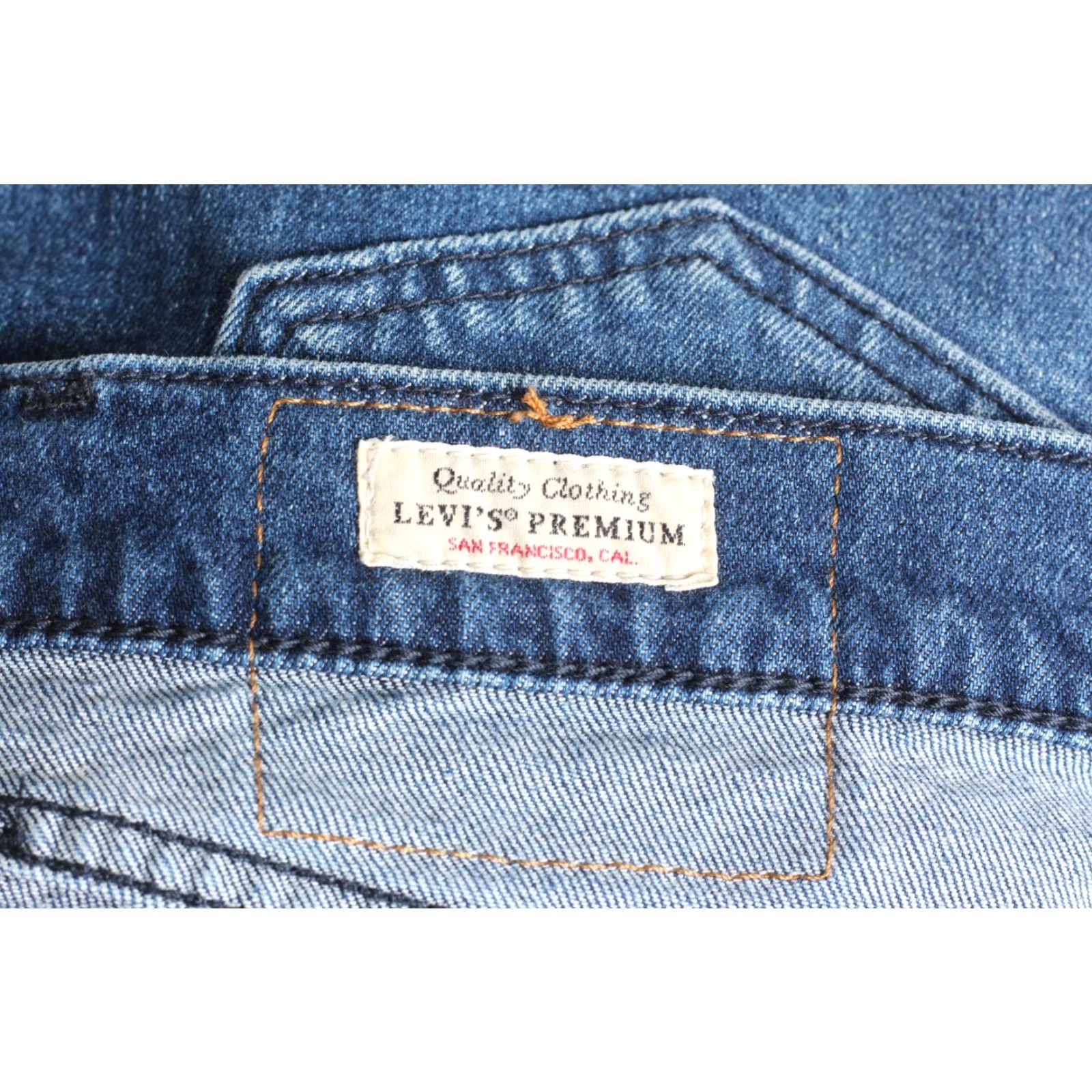 Levi's LEVI’S 502 PREMIUM Big E Tapered Stretch Jeans Men 27/32 Blue Denim Slim 5-Pocket Rise Mid 30 Inseam Wool? Size US 27 - 6 Thumbnail