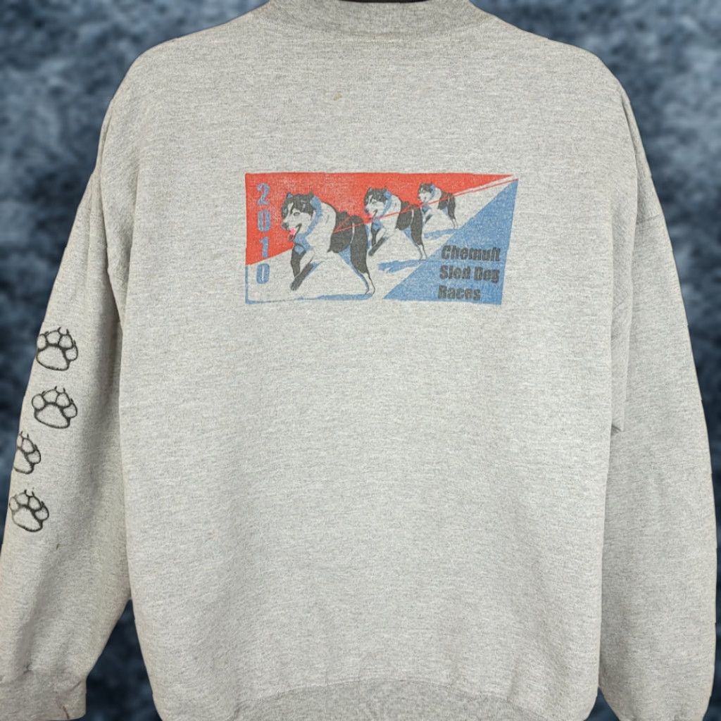 Hanes VINTAGE Hanes Sweatshirt Mens Size XL Chemult Sled Dog Races 2010 Mushing Oregon Gray Crew Neck Pullover Cotton Blend Dog Racing - Size US XL / EU 56 / 4 - 1 Thumbnail
