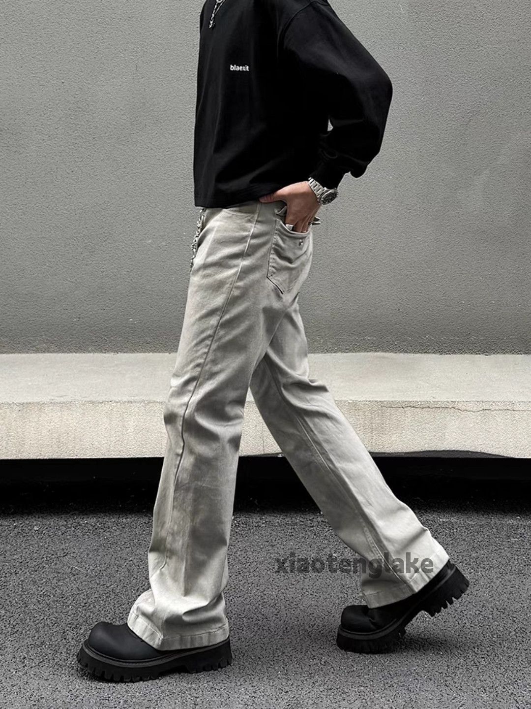 Jean × Vintage washed faded cleanfit yuppie bootcut grunge jeans Size US 28 / EU 44 - 1 Thumbnail