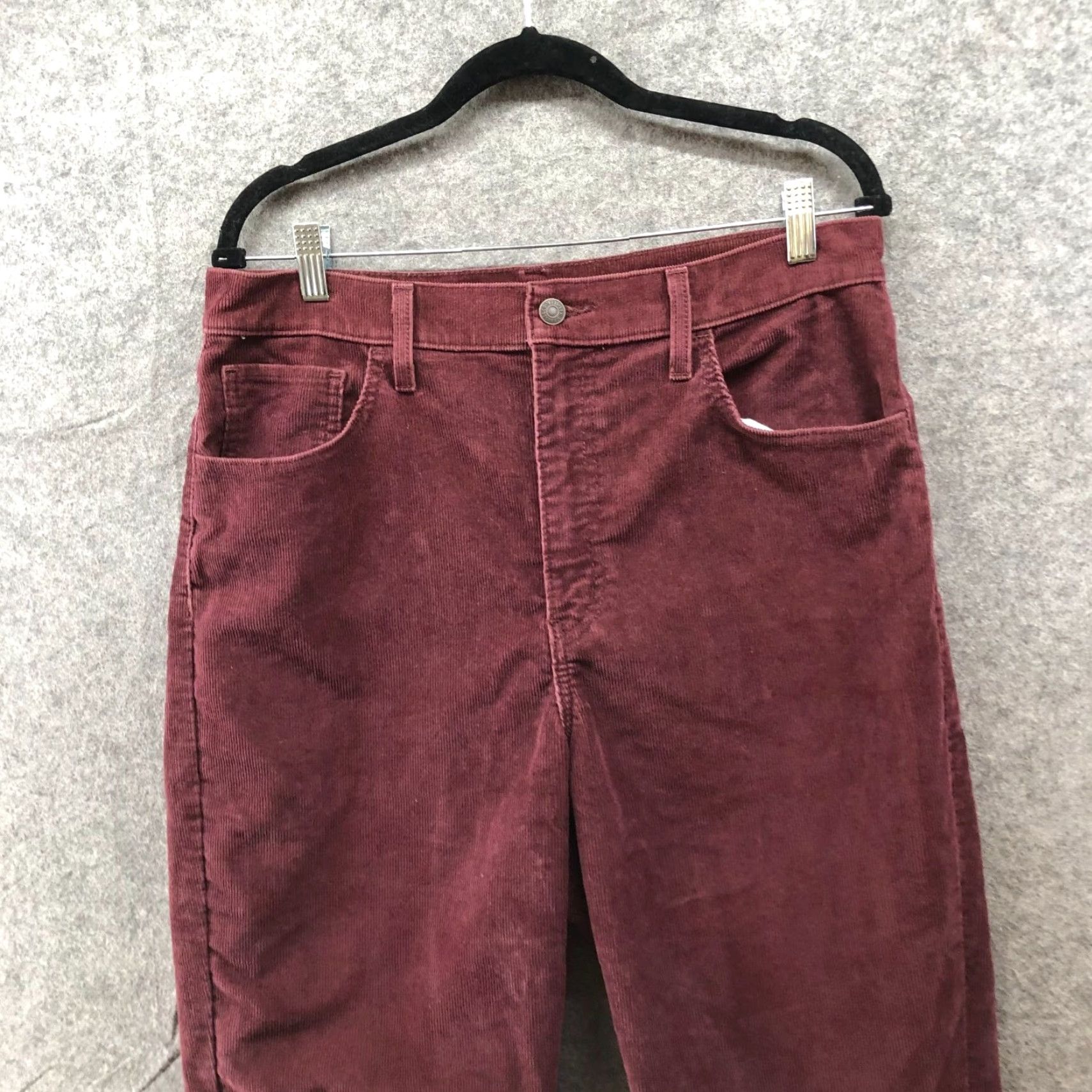 Levi's Levi's High Waisted Mom Jean Womens 32x29 Corduroy Burgundy Stretch Jeans Pants 5-Pocket Regular Size 24" / US 00 / IT 34 - 3 Thumbnail