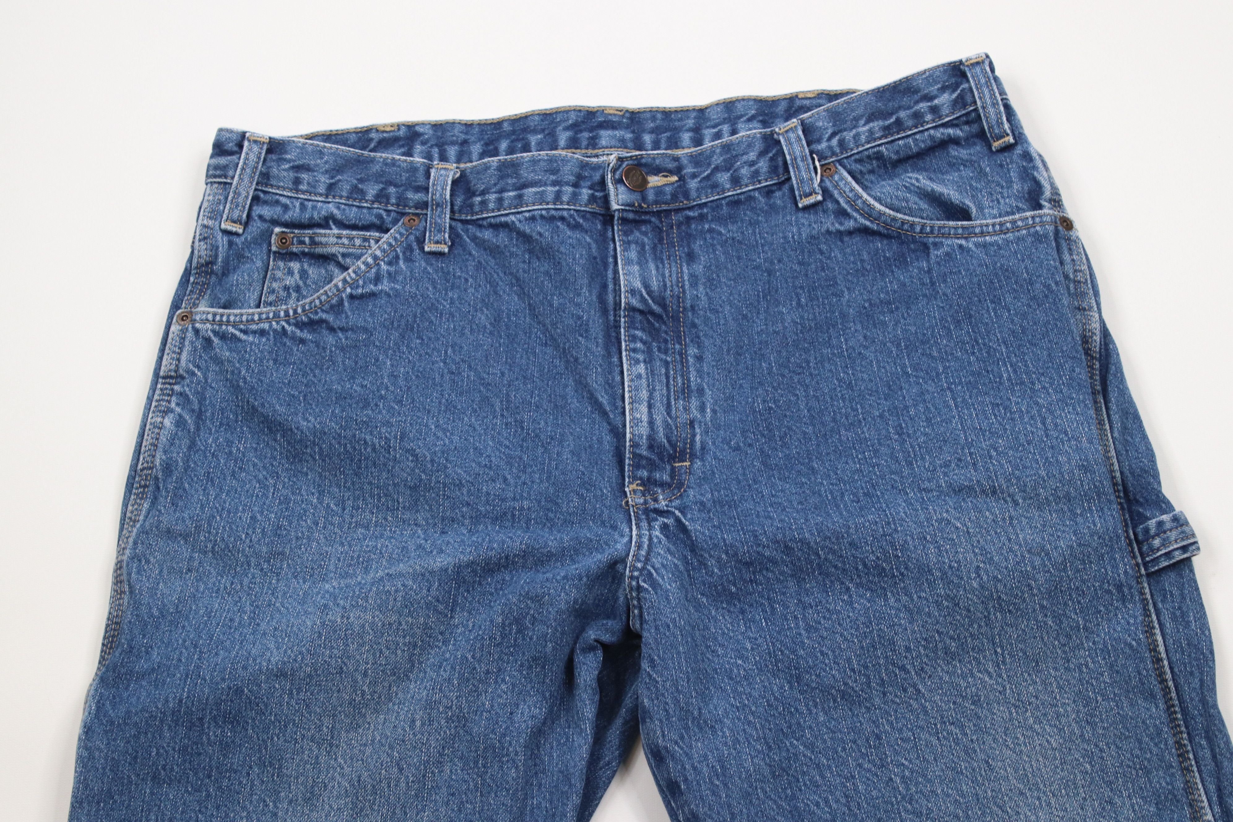 Dickies × Vintage Vintage Y2K Dickies Spell Out Wide Leg Dungaree Denim Jeans Size US 38 / EU 54 - 2 Thumbnail