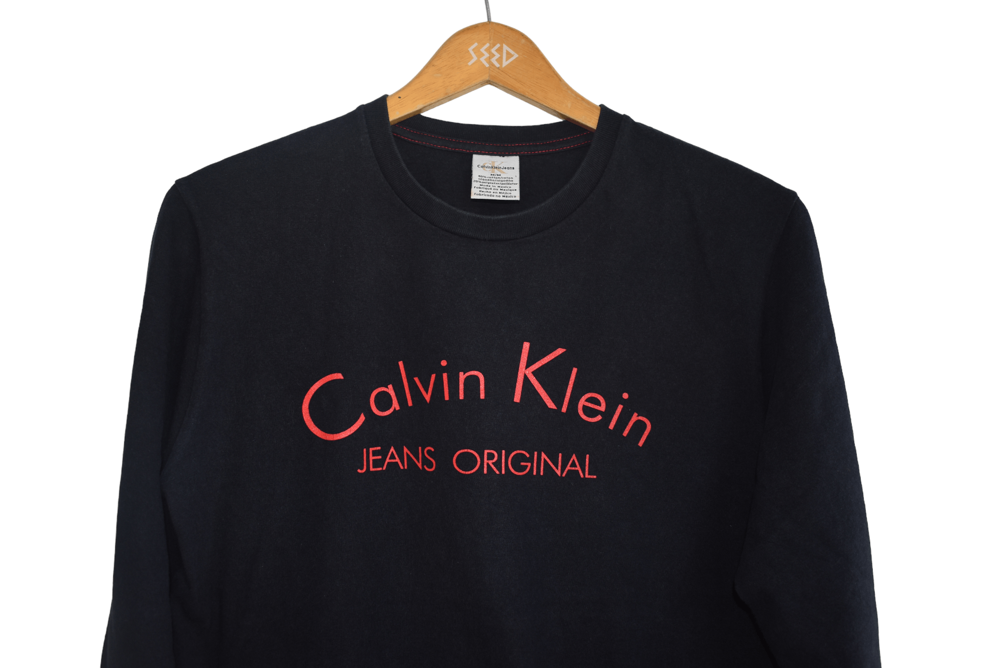 Calvin Klein × Vintage Vintage Calvin Klein Spell Out Long Sleeve T-shirt Medium Size US M / EU 48-50 / 2 - 2 Thumbnail