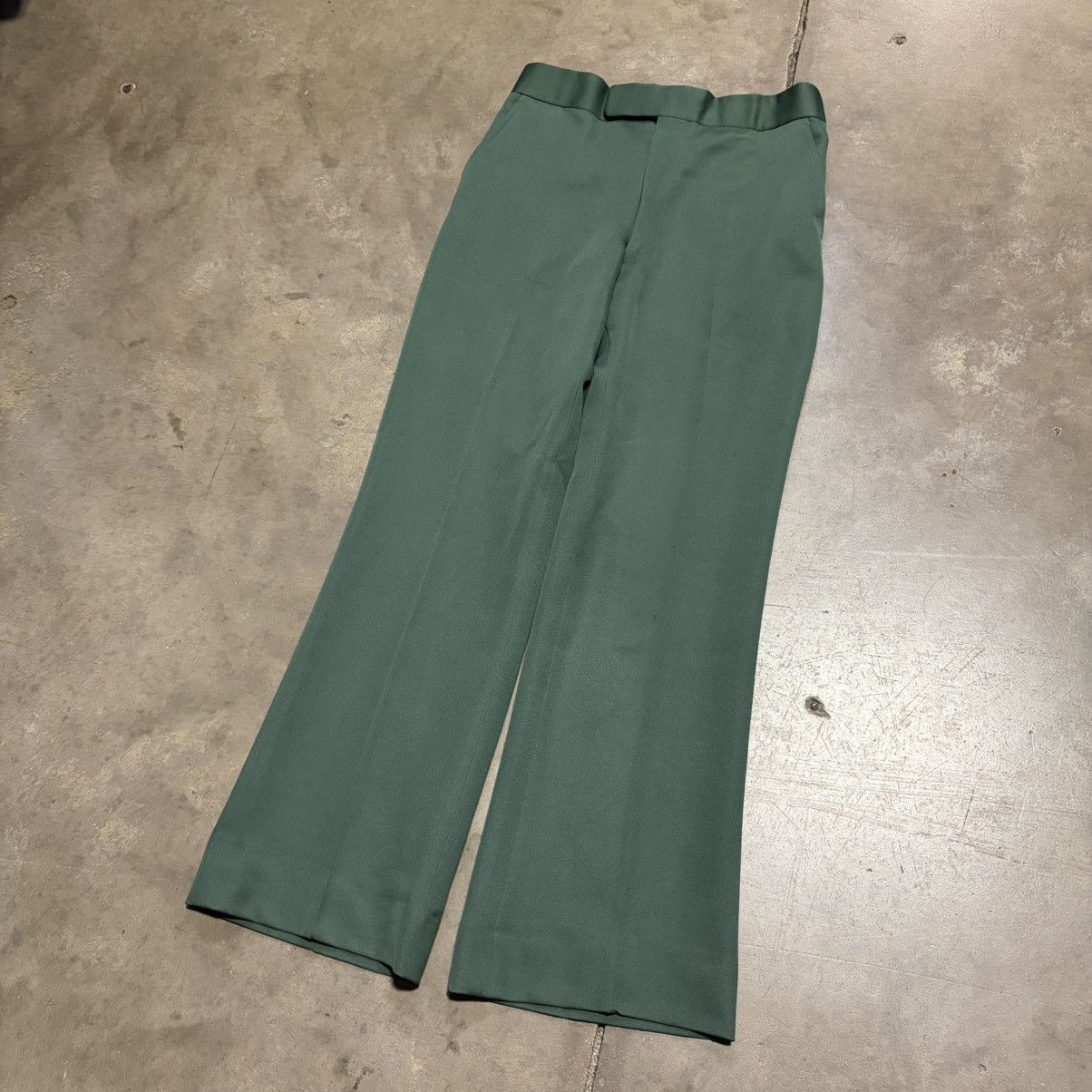 Vintage Vintage Green Bell Bottom Flare Pants Pleated Front Western Size US 31 - 3 Thumbnail