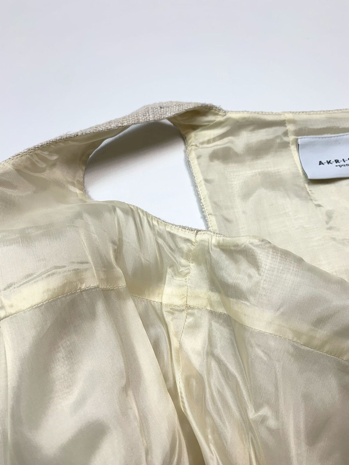 Akris Akris Punto 100% Silk Raw Silk Dress Beige Sleeveless US 4 Size S / US 4 / IT 40 - 18 Thumbnail