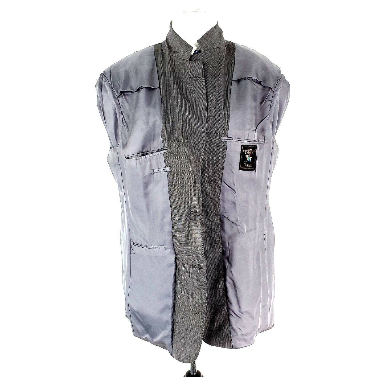 Hart Schaffner Marx Hart Schaffner Marx Wool 2 Button Blazer 44L Nailshead Gray Size 44L - 10 Thumbnail