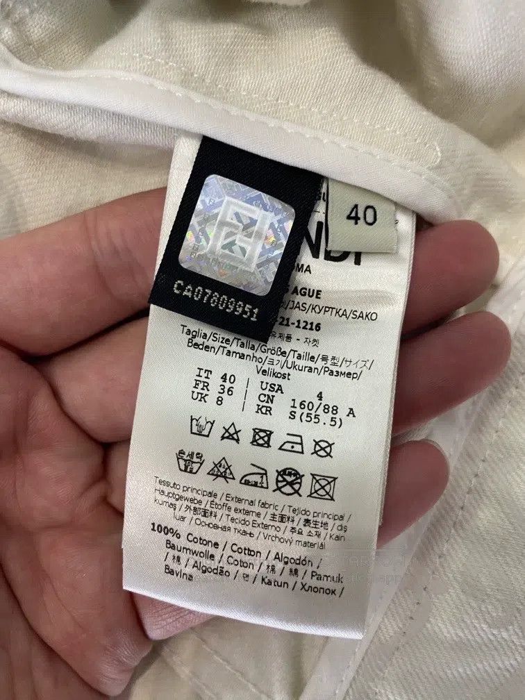 Fendi Fendi Off-white logo printed denim short jacket Size XS / US 0-2 / IT 36-38 - 8 Thumbnail