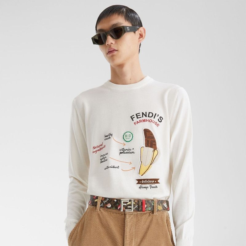 Fendi o1s1wg110226 Pullover in White Size US XL / EU 56 / 4 - 4 Thumbnail
