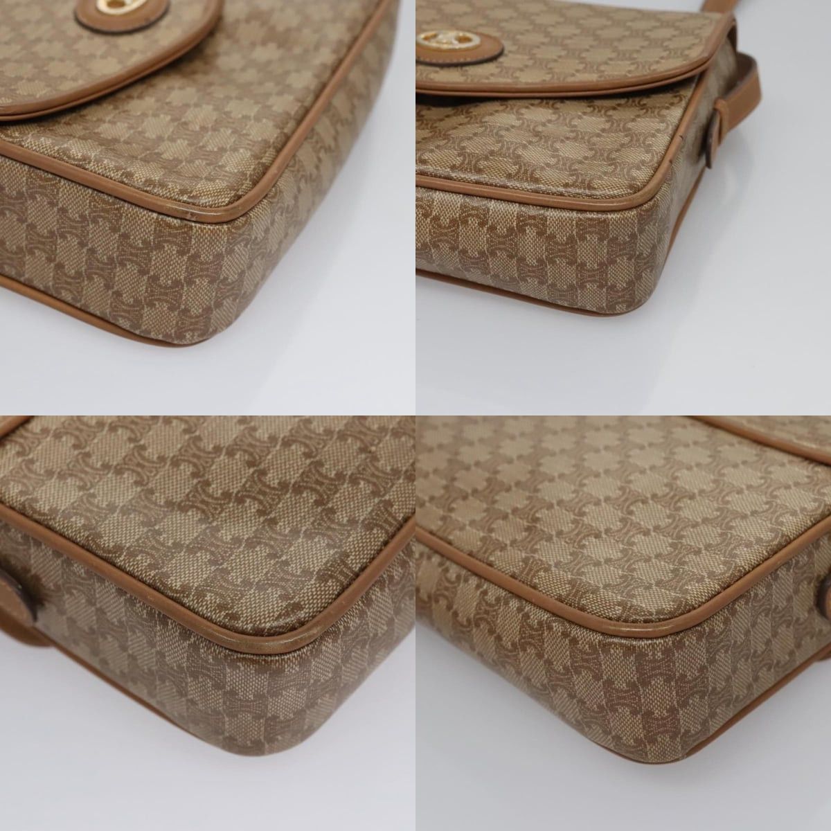 Celine CELINE Macadam Canvas Shoulder Bag Beige Gold Size ONE SIZE - 10 Thumbnail