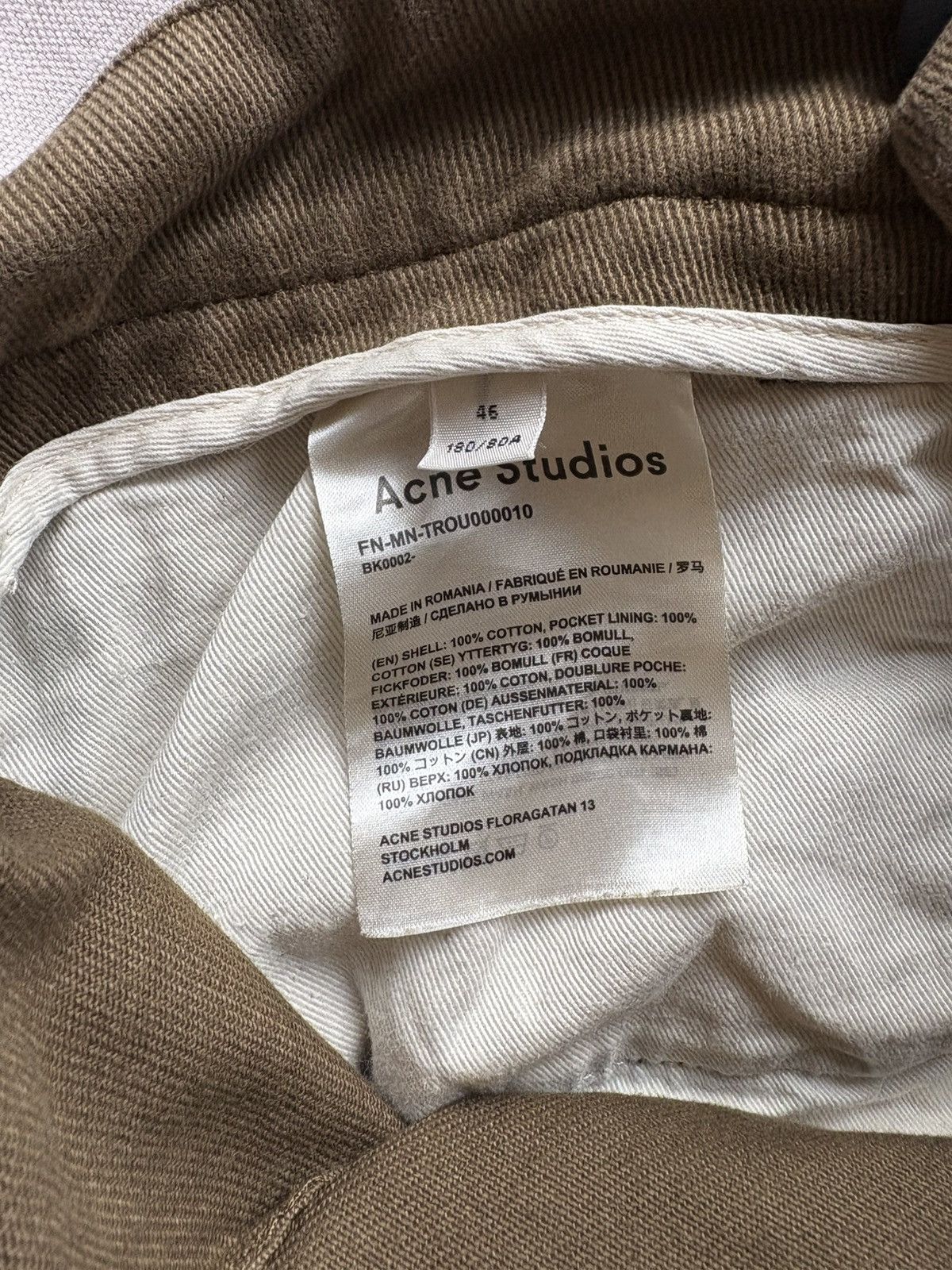 Acne Studios Acne Studios Workwear Twill Trousers Olive Green Size US 31 - 4 Thumbnail