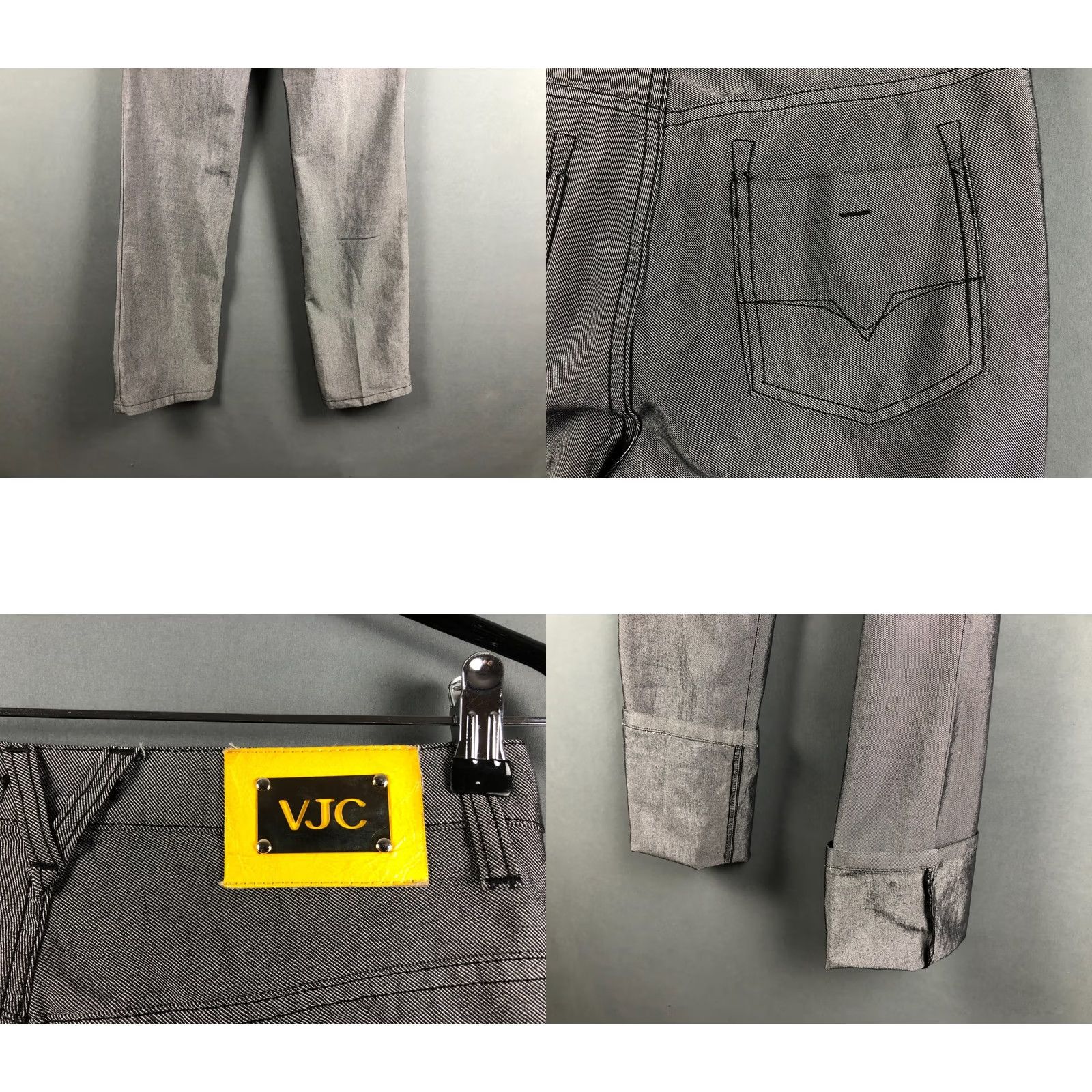 Versace Jeans Couture Versace Jeans Couture Jeans Women's Gray Cotton Polyester Elastane Size 29 Straight Regular Rise Inseam 33.8" Denim Size 29" - 8 Thumbnail