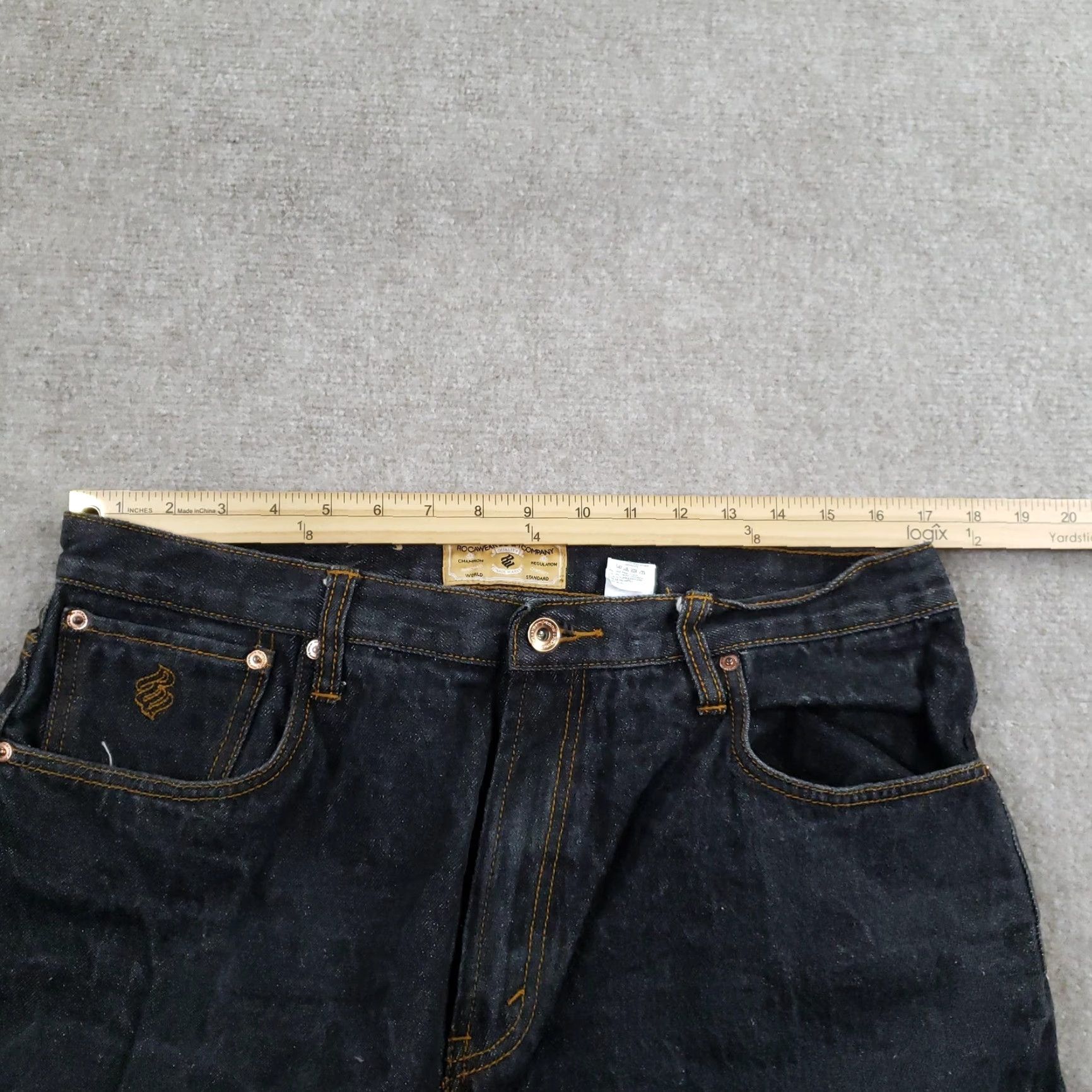 Rocawear VINTAGE Rocawear Jeans Mens 34 Waist 34x31 Black Denim Baggy Straight 90s Streetwear Mens Boys? Size US 34 / EU 50 - 7 Thumbnail