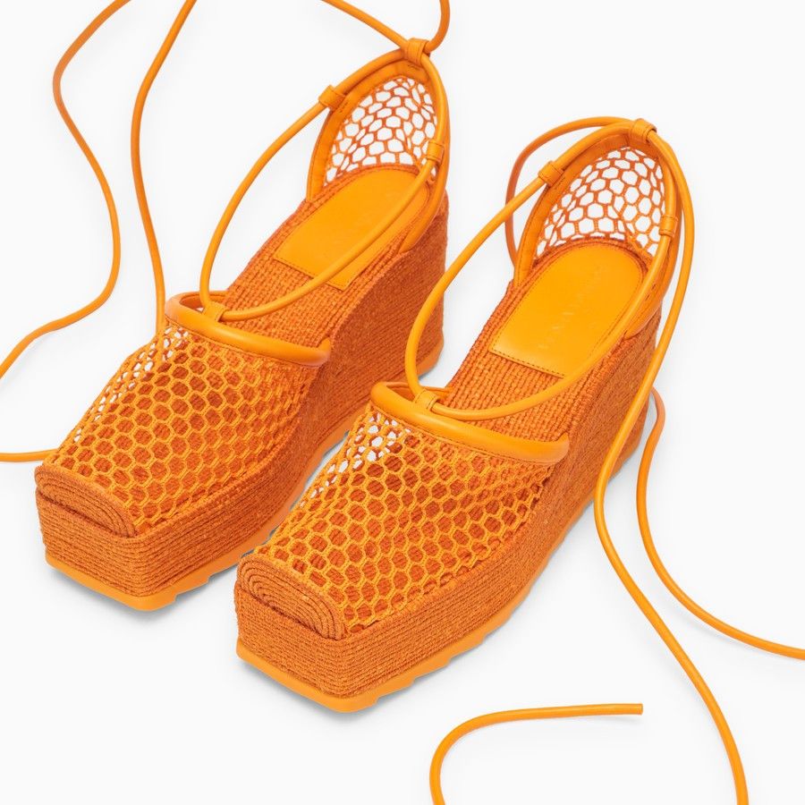 Bottega Veneta o1d2blof0824 High Espadrilles in Orange Size US 7 / IT 37 - 5 Thumbnail