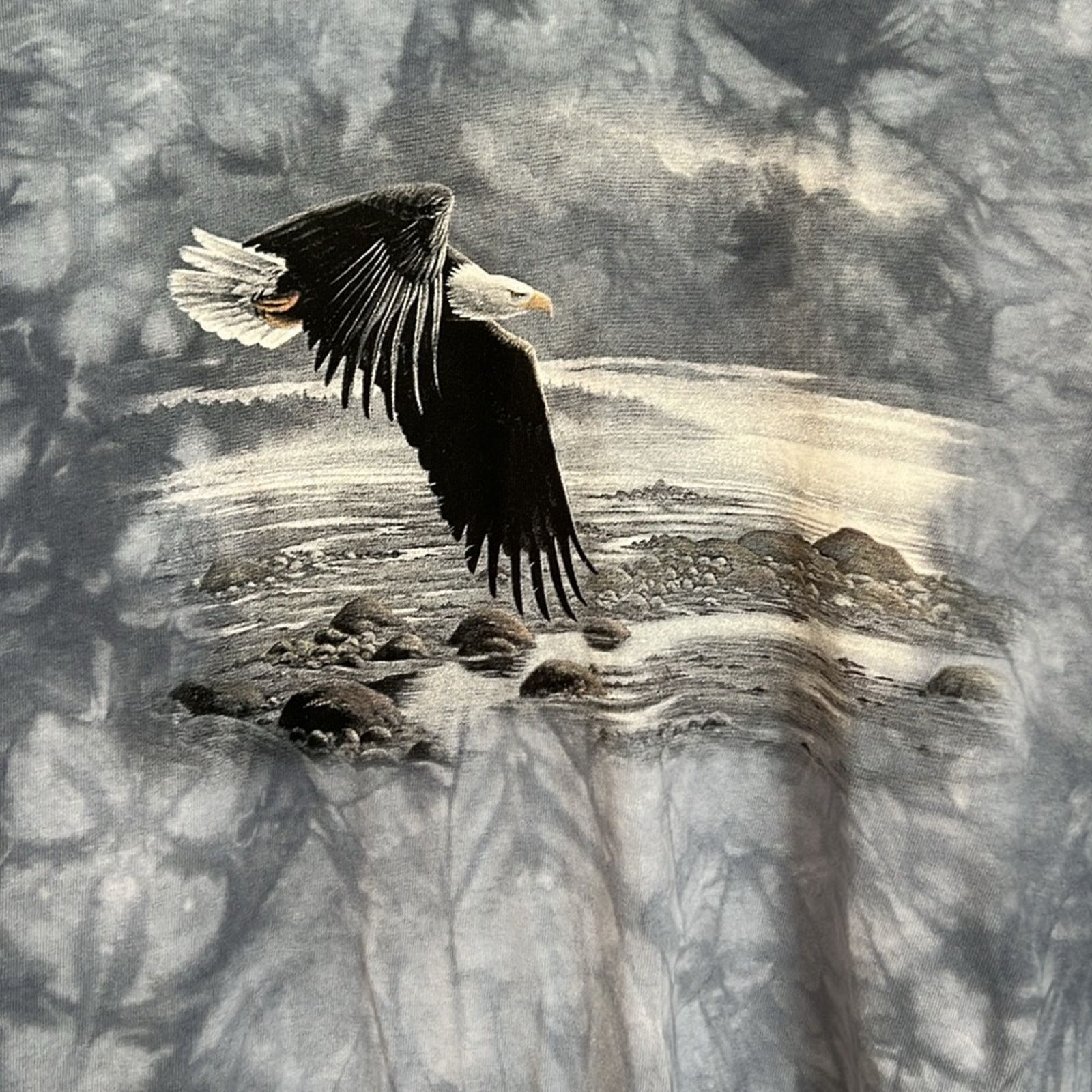 The Mountain The Mountain Gray Tie Dye Eagle Print Long Sleeve Tee Shirt Size US XL / EU 56 / 4 - 2 Thumbnail