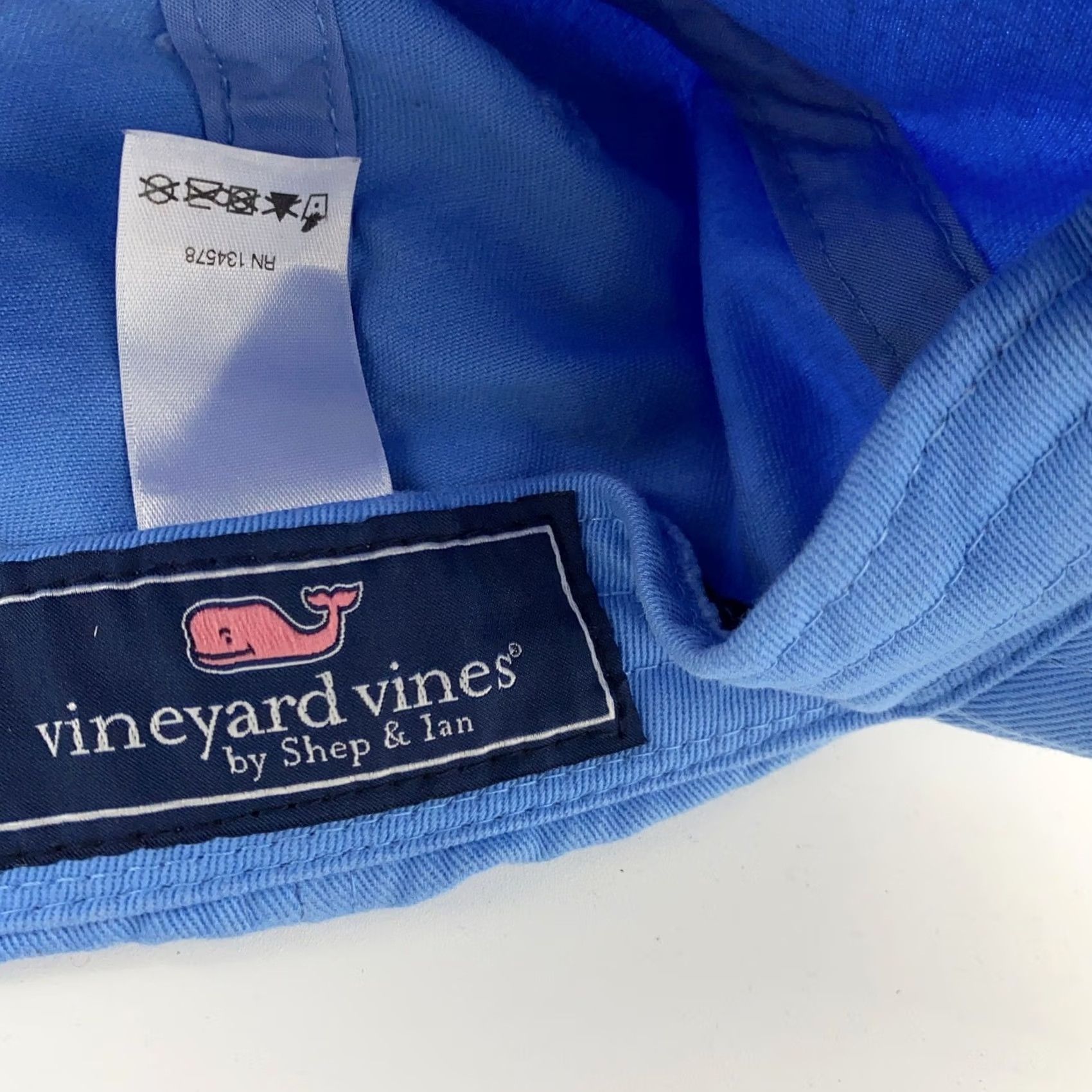 Vineyard Vines Vineyard Vines Blue Embroidered Whale Strap Back Hat Cap Mens Classic Preppy Size ONE SIZE - 4 Thumbnail
