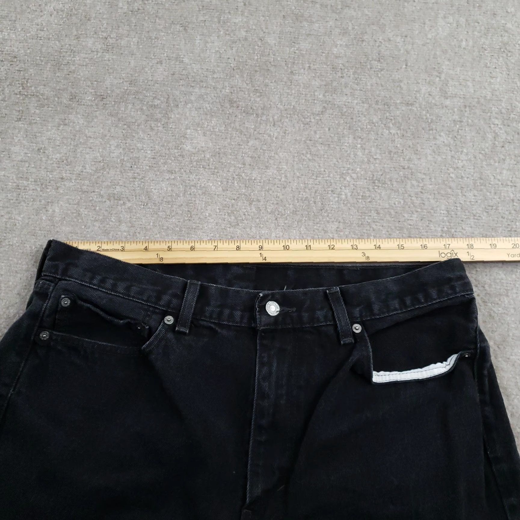 Levi's Levi's 505 Shorts Mens 38 Black Bermuda Distressed 10 Inseam 5-Pocket Zip Fly Denim Cotton Regular Inseam 10 in Mens Size US 38 / EU 54 - 6 Thumbnail