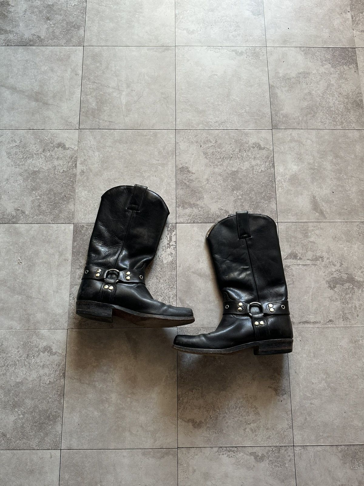 Sendra Vintage Sendra Black Leather Harness Biker Boots Sz 4,5 US Size US 4.5 / IT 34.5 - 1 Thumbnail