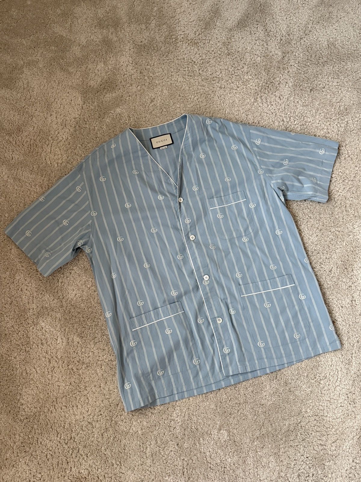 Gucci Gucci Striped GG Logo Shirt Size US L / EU 52-54 / 3 - 1 Thumbnail