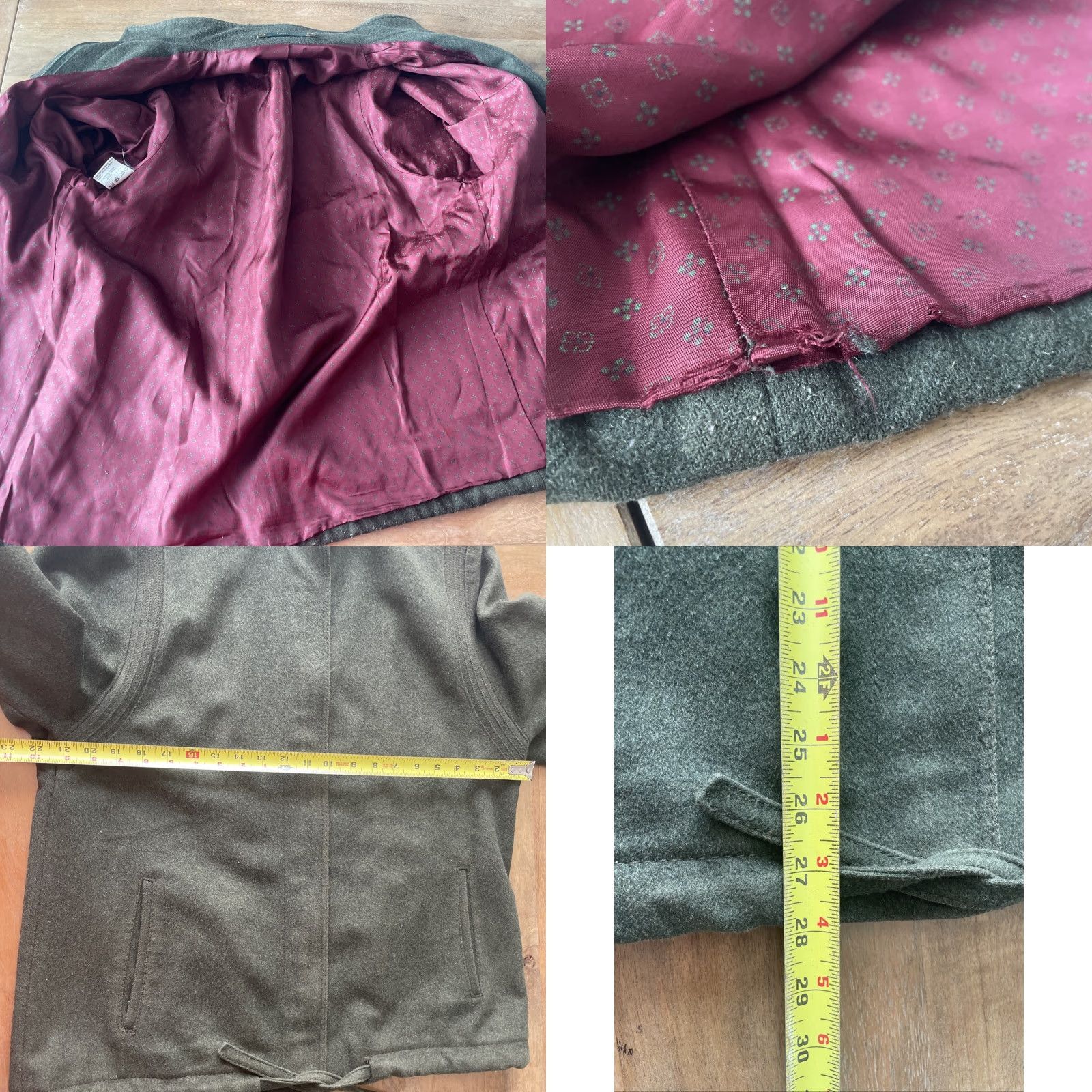 Vintage VINTAGE GOLDIX Full Zip Tweed Lambswool Bomber Jacket Womens L Green Belted Collar 90s City Retro VTG Belted Collar Womens Regular Jacket Size L / US 10 / IT 46 - 8 Thumbnail