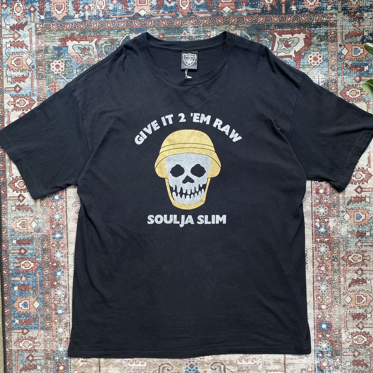 image of Rap Tees x Vintage Soulja Slim Cover Album “Give It 2 Em Raw” in Black, Men's (Size XL)