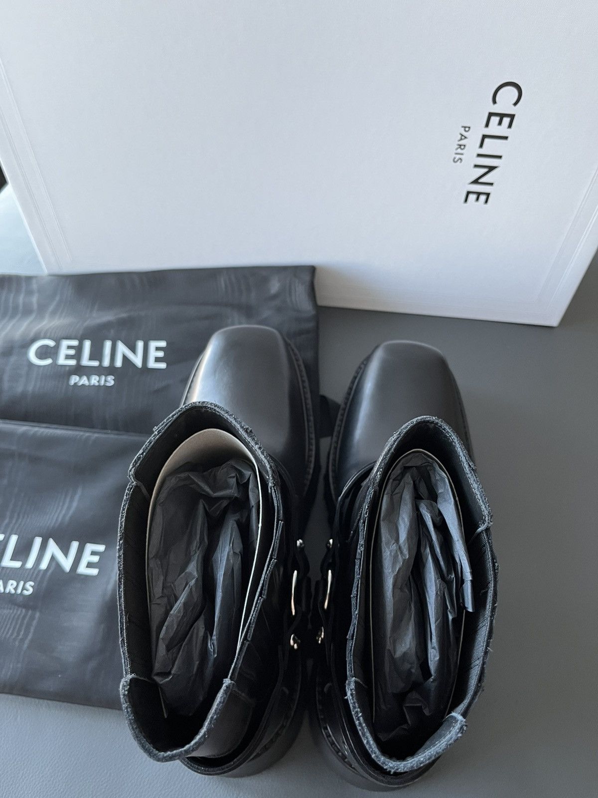 Celine × Hedi Slimane Super Runway Celine Hedi Slimane Biker Chelsea Boots New Size US 11 / EU 44 - 20 Thumbnail
