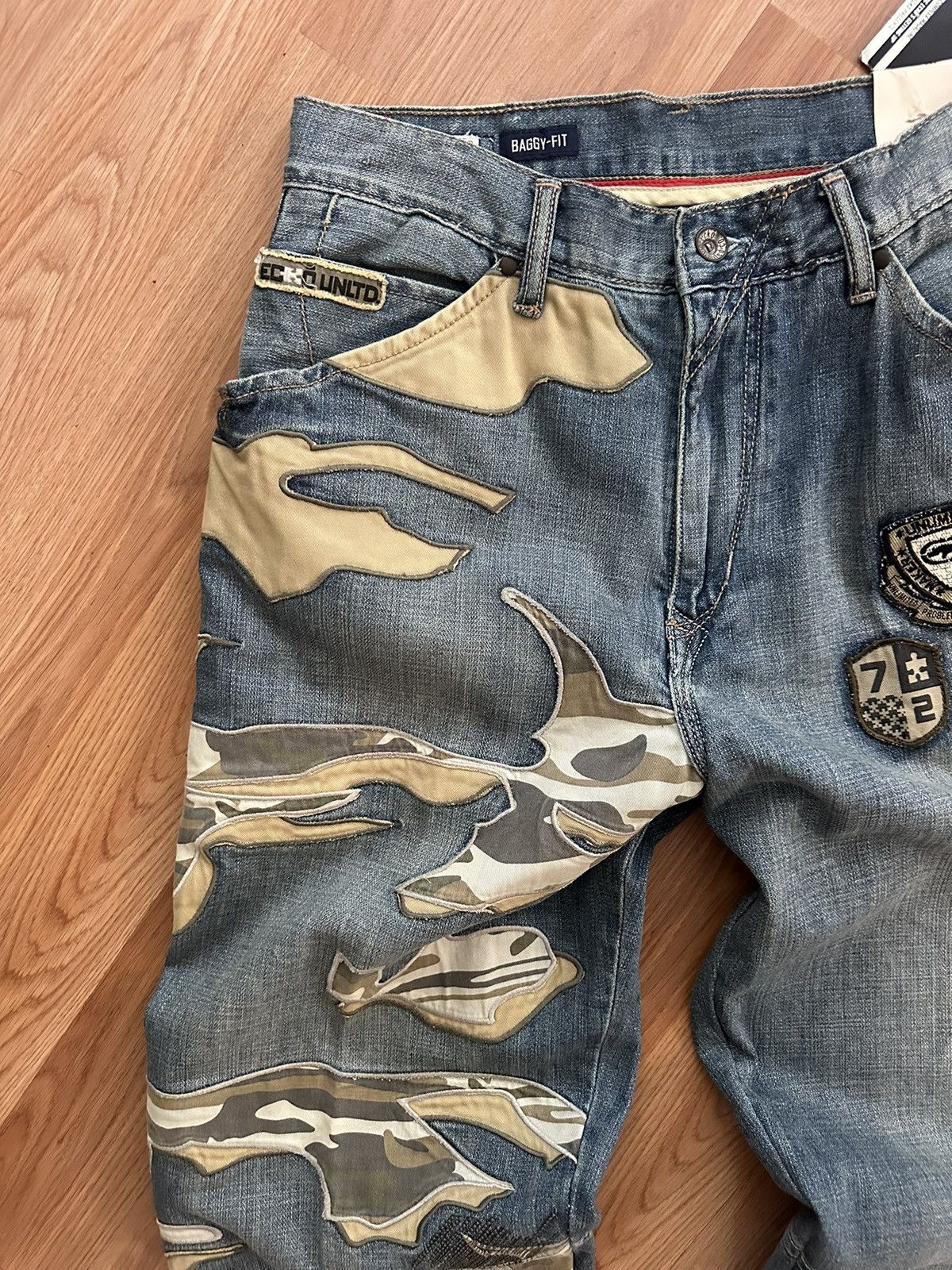 Ecko Unltd. × Vintage Crazy Vintage Y2K Ecko UNLTD Baggy Jeans Embroidered Skater Size US 32 / EU 48 - 4 Thumbnail