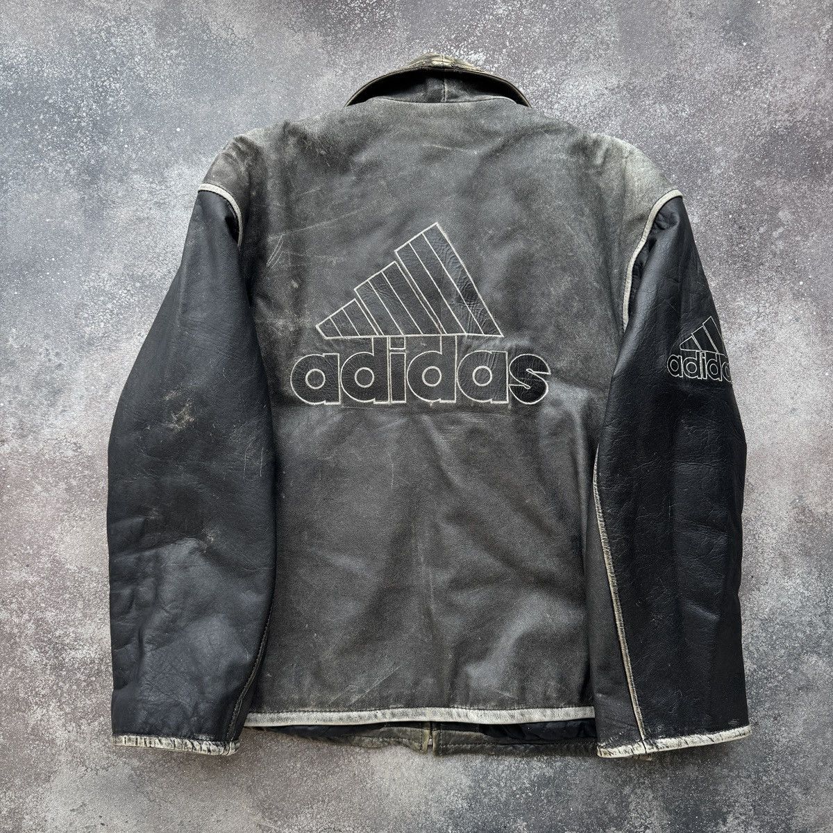 Adidas × Streetwear × Vintage Vintage leather jacket Adidas Team