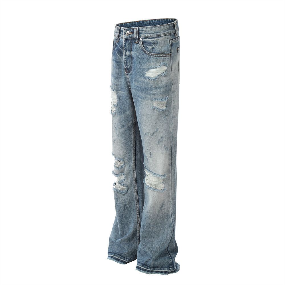 Japanese Brand Heavy washed ripped flared jeans y2k Size US 32 / EU 48 - 2 Thumbnail