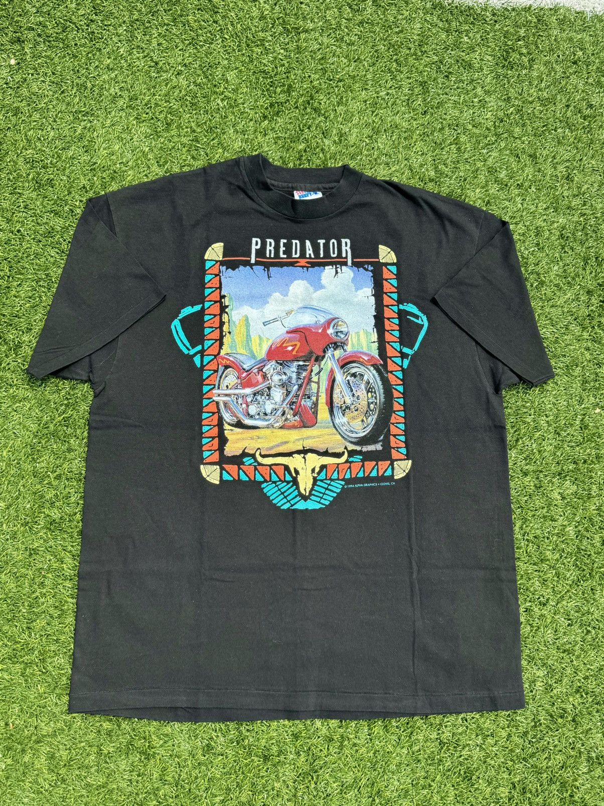 Harley Davidson × Vintage 1994 Predator Motorcycle Vintage 90’s Harley Biker T-Shirt Size US XL / EU 56 / 4 - 5 Thumbnail