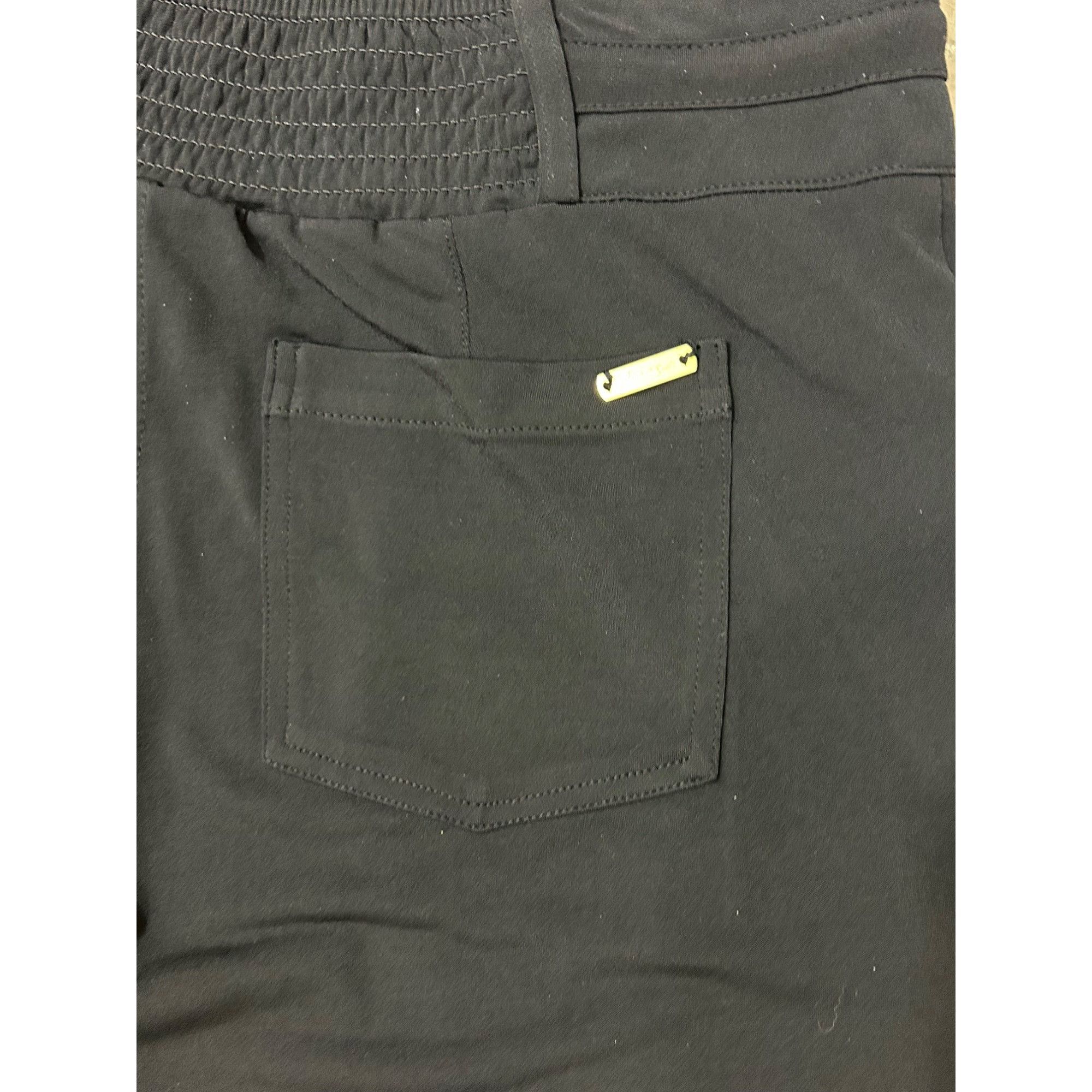 Other Thalia Sodi Pants Black M Stretchy Zip Buttons Logo Pockets Size 31" - 6 Thumbnail