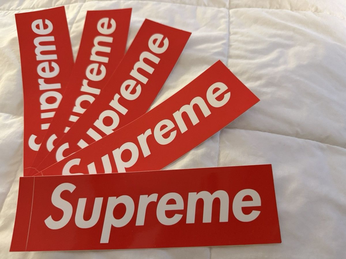 Supreme 5 total SUPREME Red Box Logo Bumper Stickers Decals 2.2x7.6” Size ONE SIZE - 3 Thumbnail