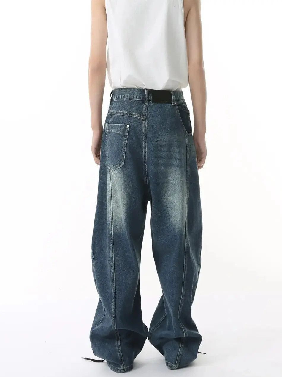 Japanese Brand Retro straight leg curved knife wide leg jeans Size US 32 / EU 48 - 4 Thumbnail
