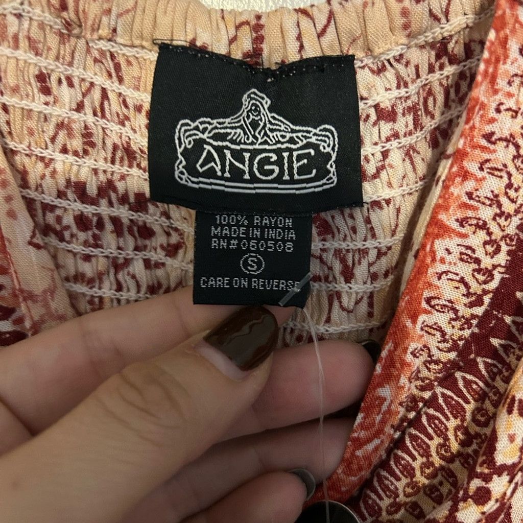 Other Angie Women's Cream and Red Maxi Dress Size S / US 4 / IT 40 - 2 Thumbnail