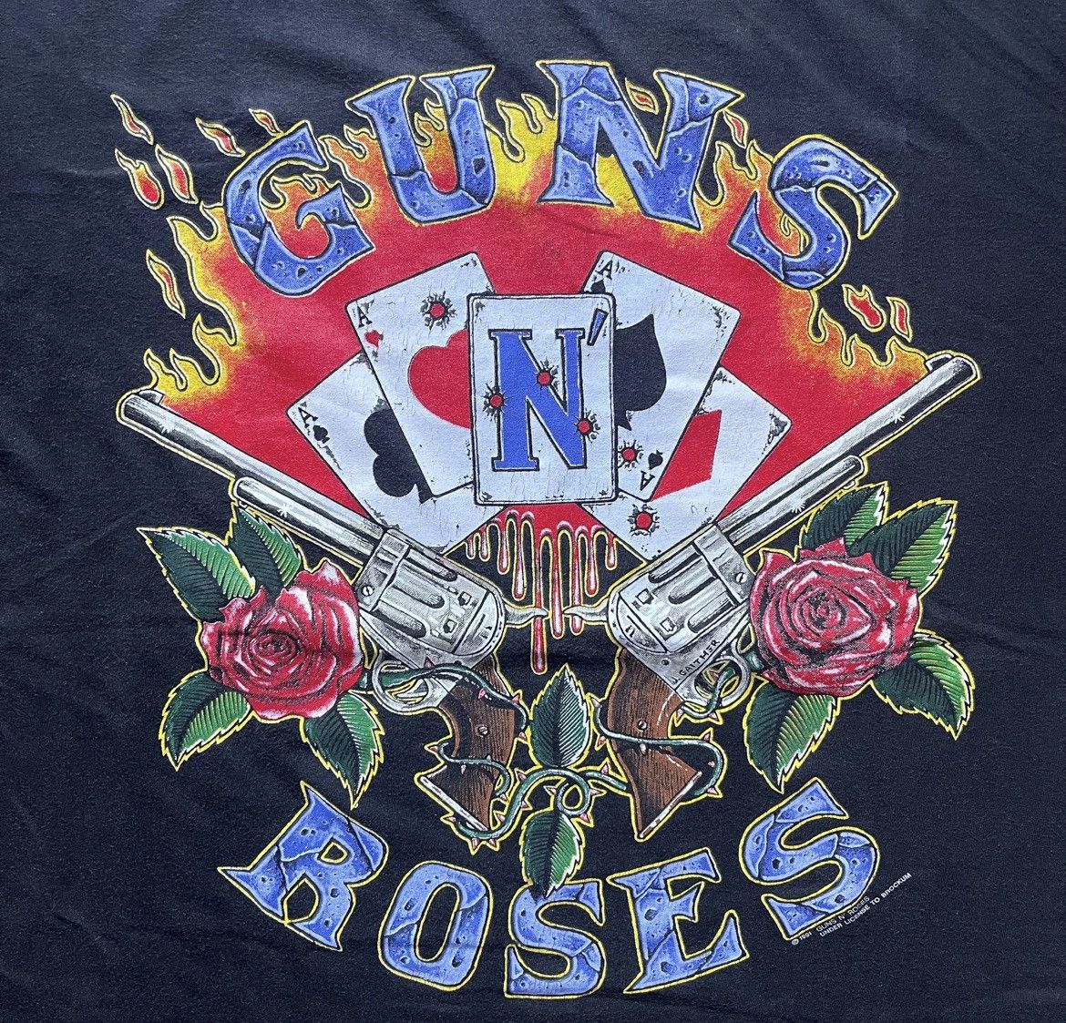 Guns N' Roses 90s vintage GUNS N' ROSES 1991 CARDS TEE BROCKUM Size US XL / EU 56 / 4 - 3 Thumbnail