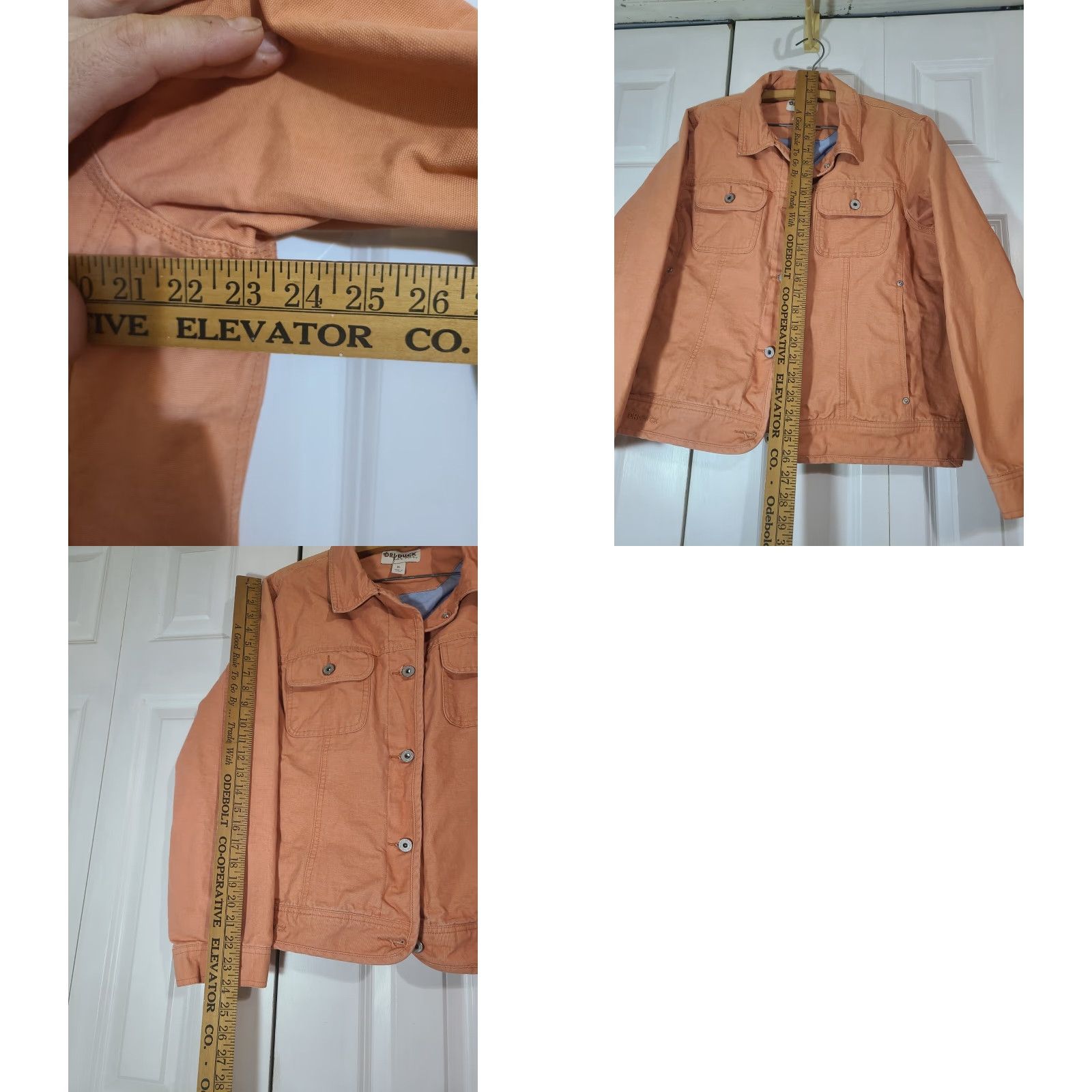 Vintage DRI DUCK Jacket Women's XL Soft Canvas Orange Button Front Peach 4 Her Briar Modern Casual Coat Size XL / US 12-14 / IT 48-50 - 8 Thumbnail