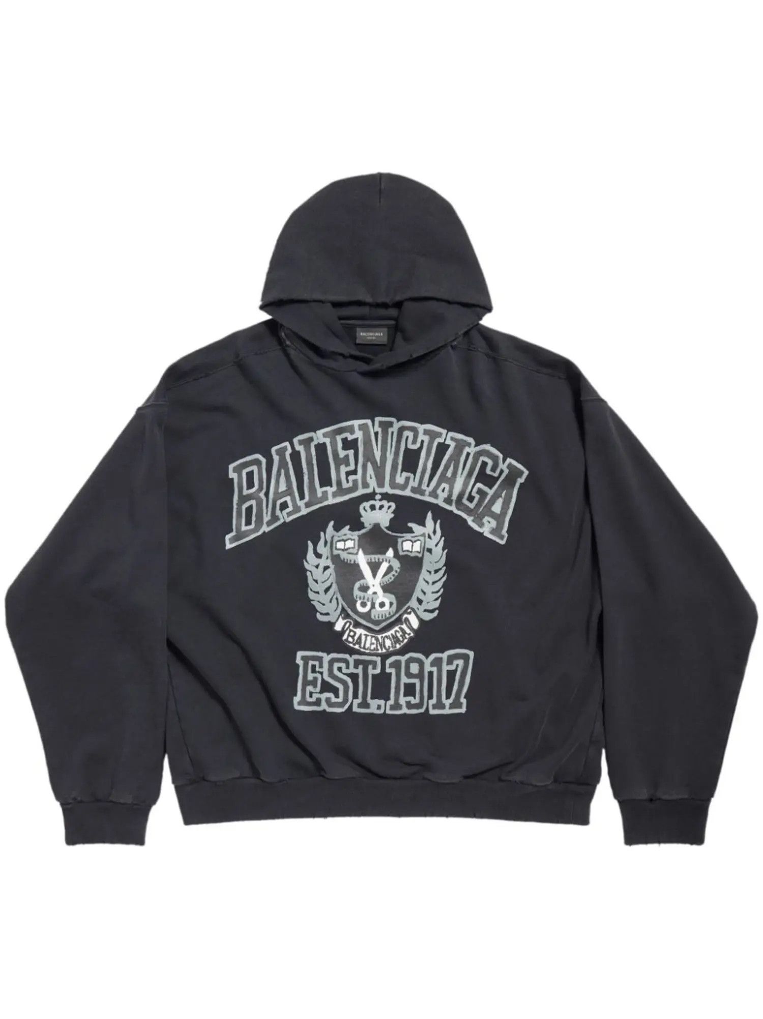 Balenciaga o1srvl11e0426 DIY College Hoodie Medium Fit in Black Size US XXS / EU 40 - 1 Thumbnail
