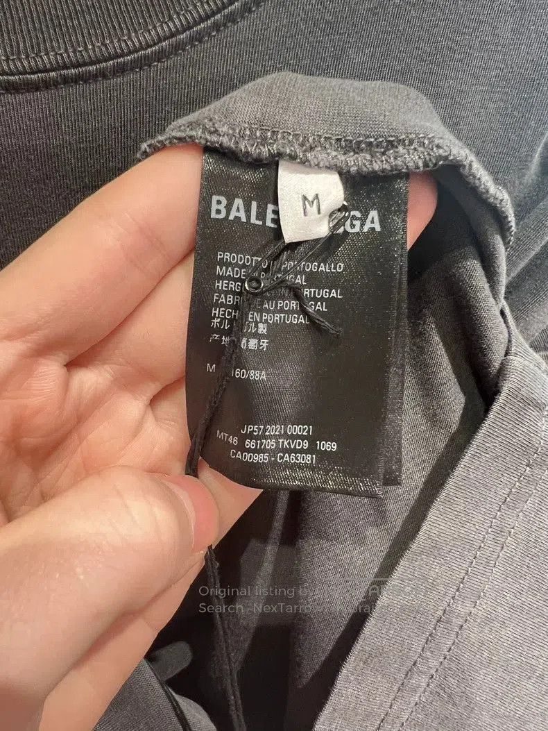 Balenciaga Balenciaga Washed Gray Short Sleeve Tee. Size US M / EU 48-50 / 2 - 4 Thumbnail