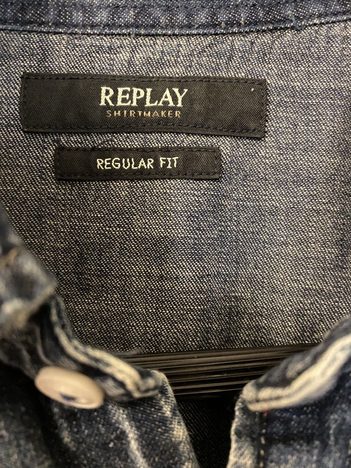 Replay Replay Heavy Washed Denim Patch Shirt | Size S | Military Size US S / EU 44-46 / 1 - 3 Thumbnail