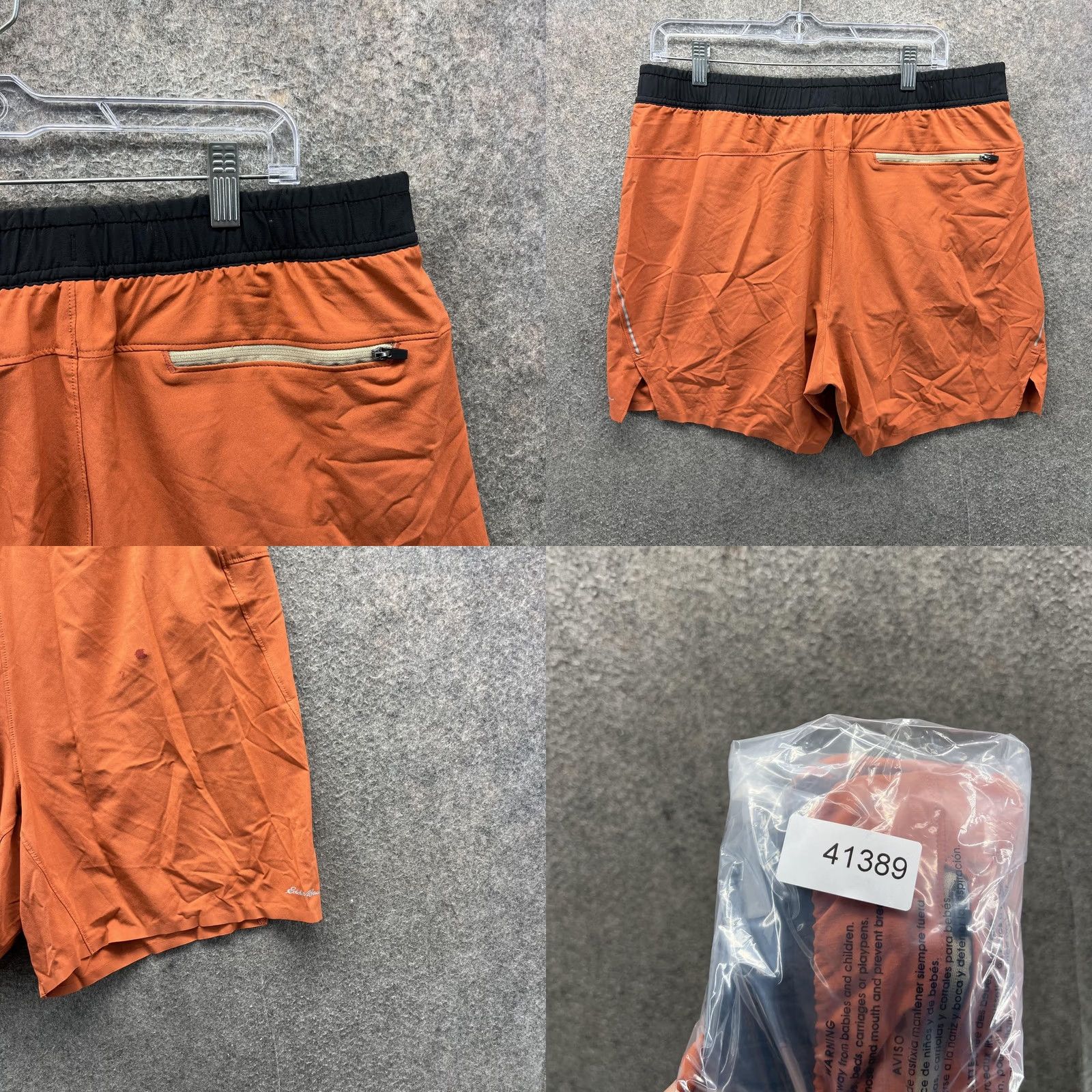 Eddie Bauer Eddie Bauer Shorts Mens Large Orange Athletic Lined 7 Inseam Reflective Pockets Drawstring Lightweight Stretch Debug Size US 33 - 8 Thumbnail