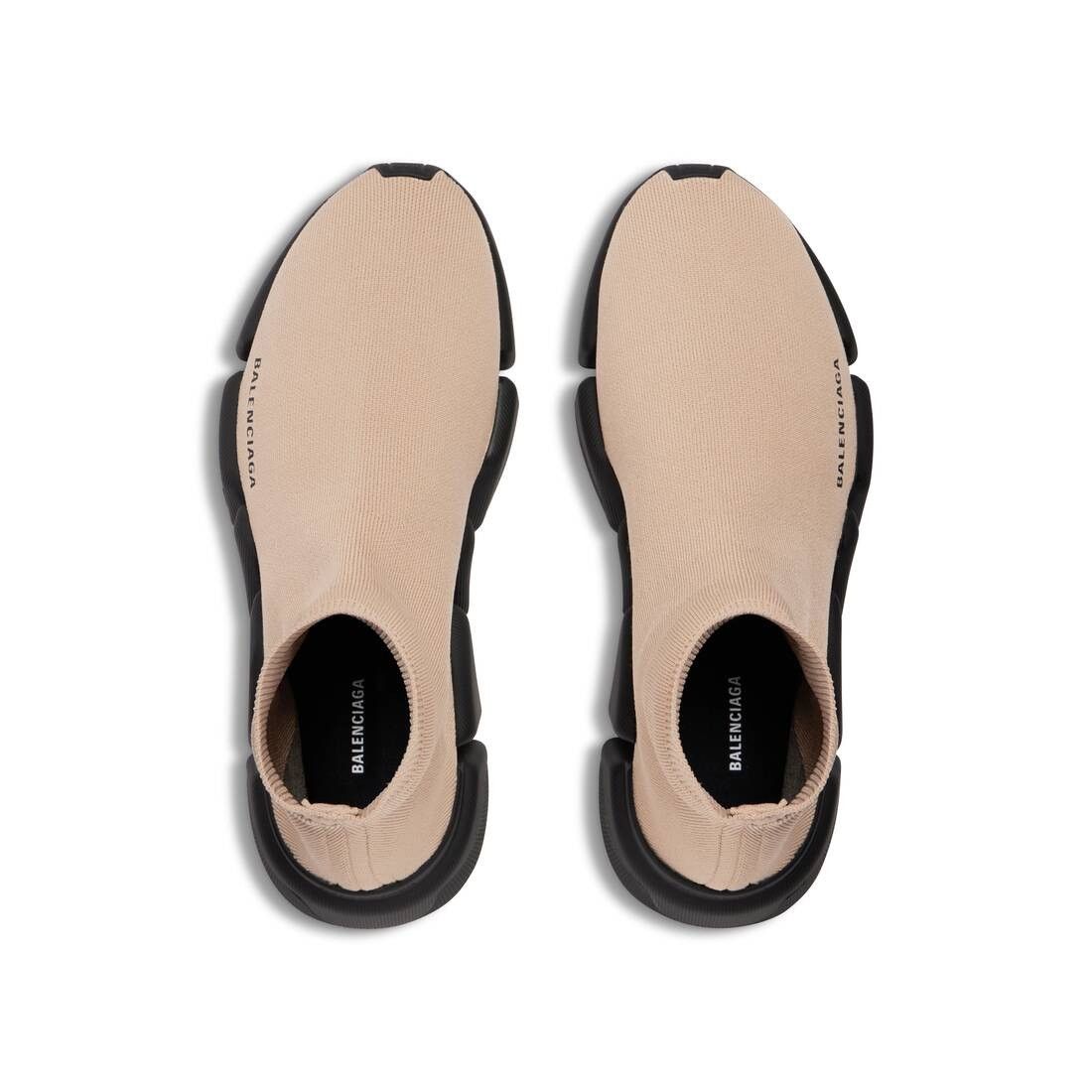 Balenciaga o1mt1gz0824 Speed 2.0 Recycled Knit Sneaker in Beige/Black Size US 8 / IT 38 - 5 Thumbnail