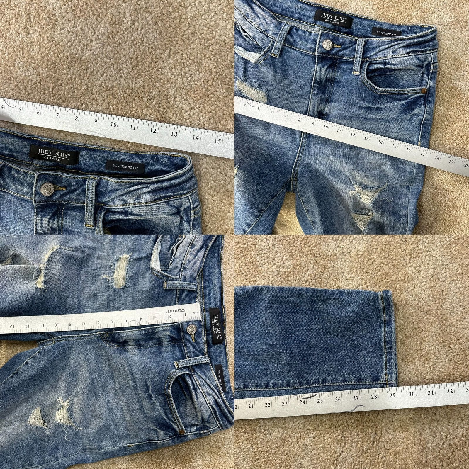 Vintage Judy Blue Women’s High Rise Boyfriend Jeans 5/27 Blue Denim Stretch Slim 27in 29in 5-Pocket Classic Cotton Blend Junior Size 5, 27,Womens, Jeans Size 27" / US 4 / IT 40 - 8 Thumbnail