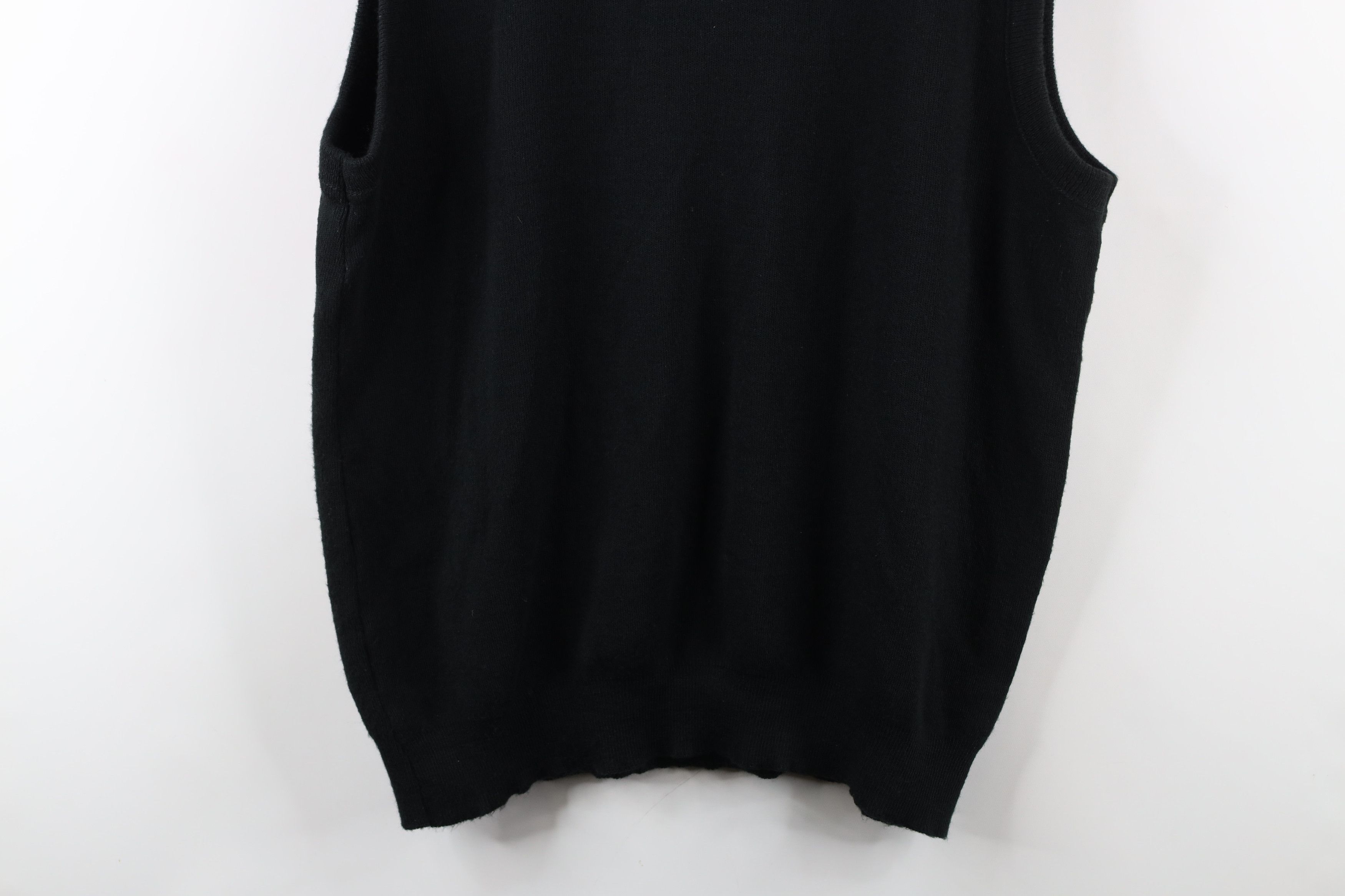 Vintage Vintage 90s Streetwear Knit V-Neck Sweater Vest Black USA Size US XL / EU 56 / 4 - 9 Thumbnail