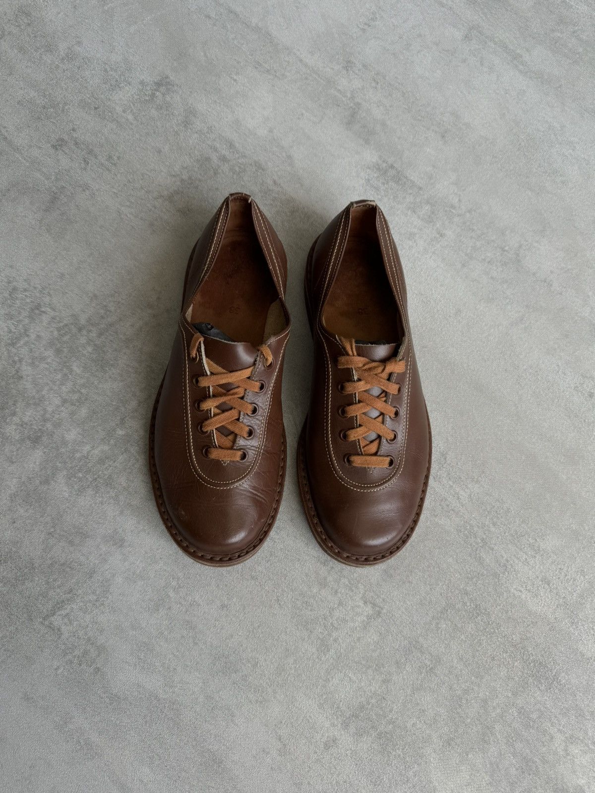 Other leather derby shoes, Handmade brown casual low top size 38 Size US 8 / IT 38 - 3 Thumbnail