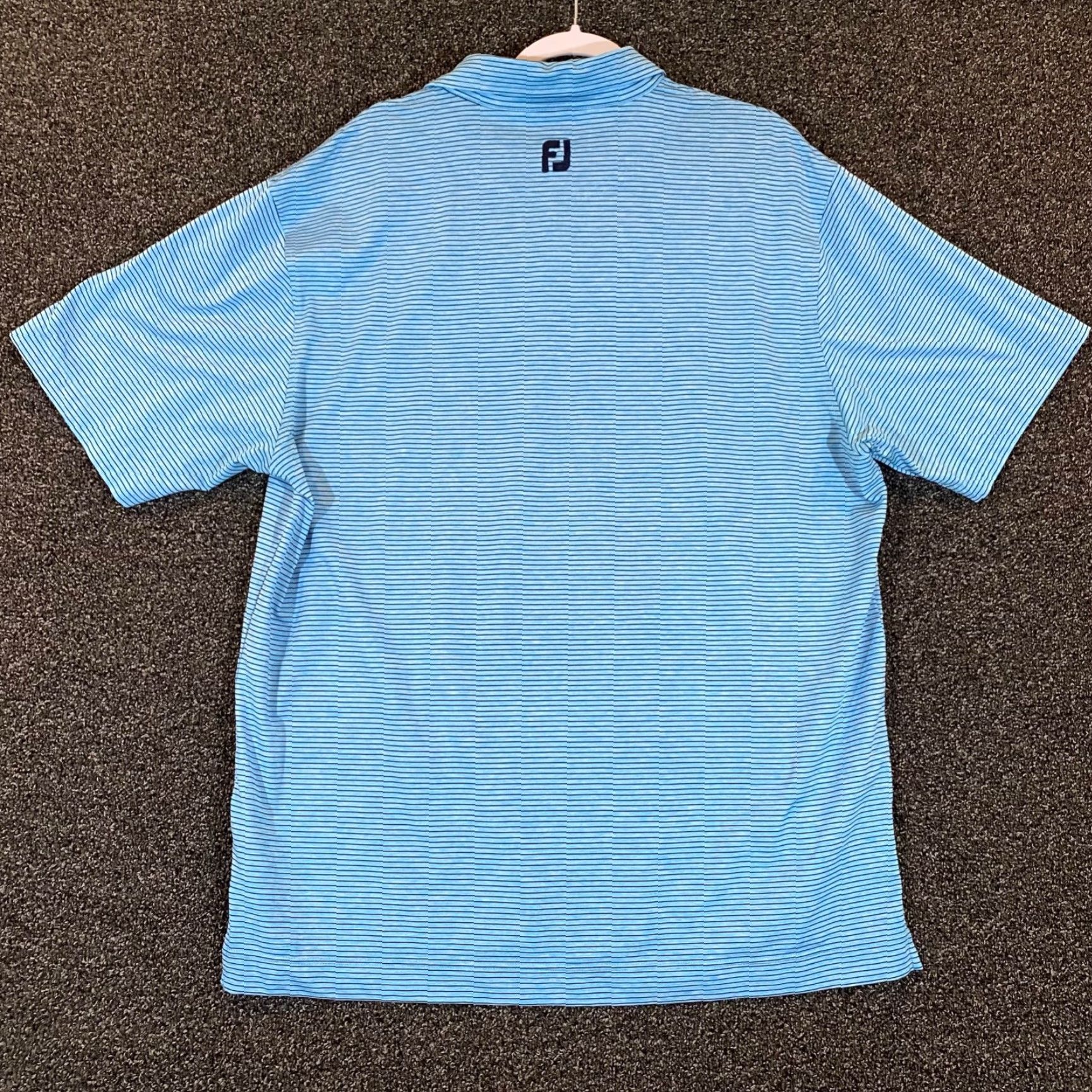 Footjoy FootJoy Polo Shirt Mens XL Blue Striped Performance Golf Size US XL / EU 56 / 4 - 7 Thumbnail