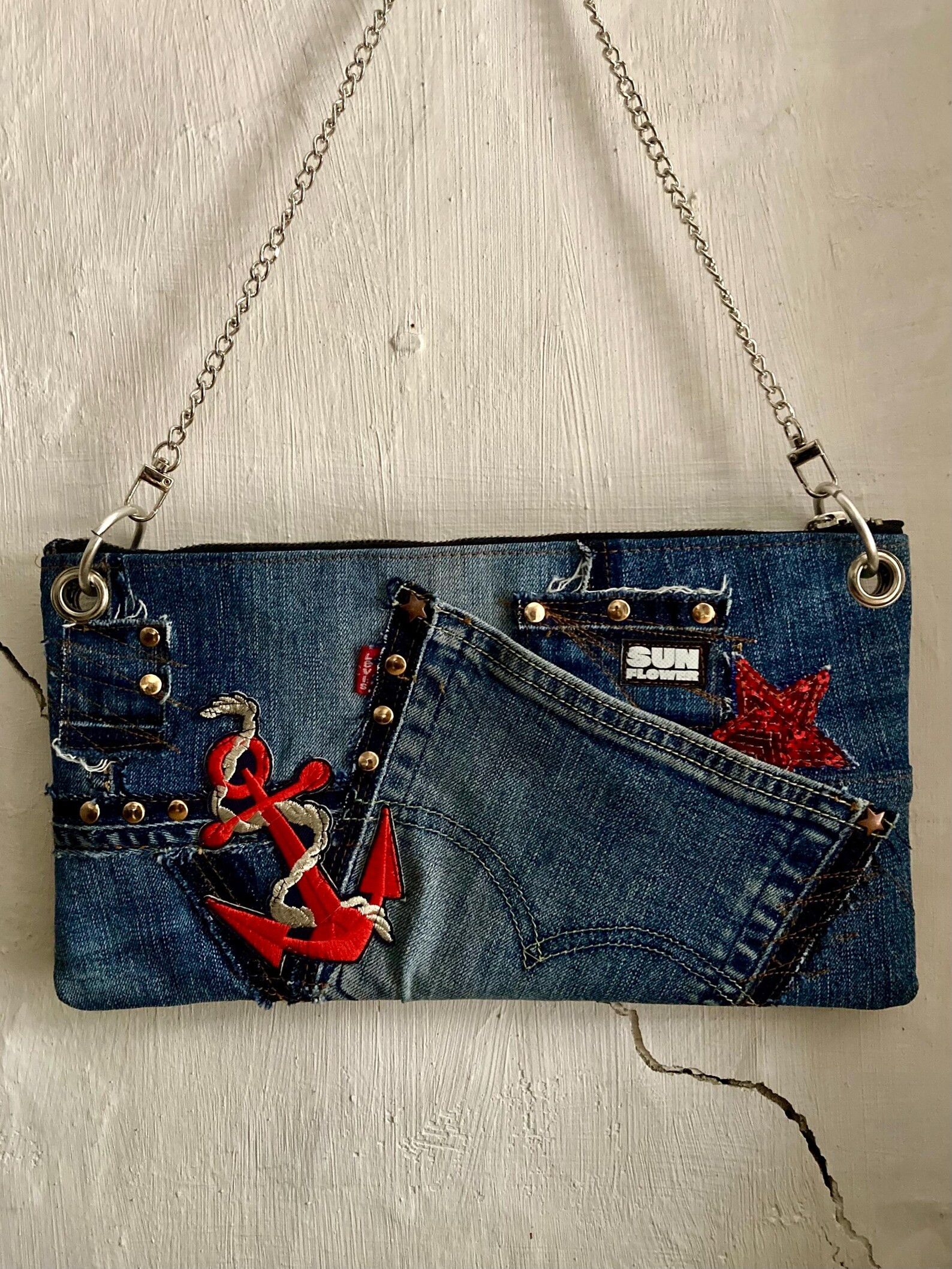 Levi's Made & Crafted upcycled Levis clutch bag by sunflower Size ONE SIZE - 1 Thumbnail