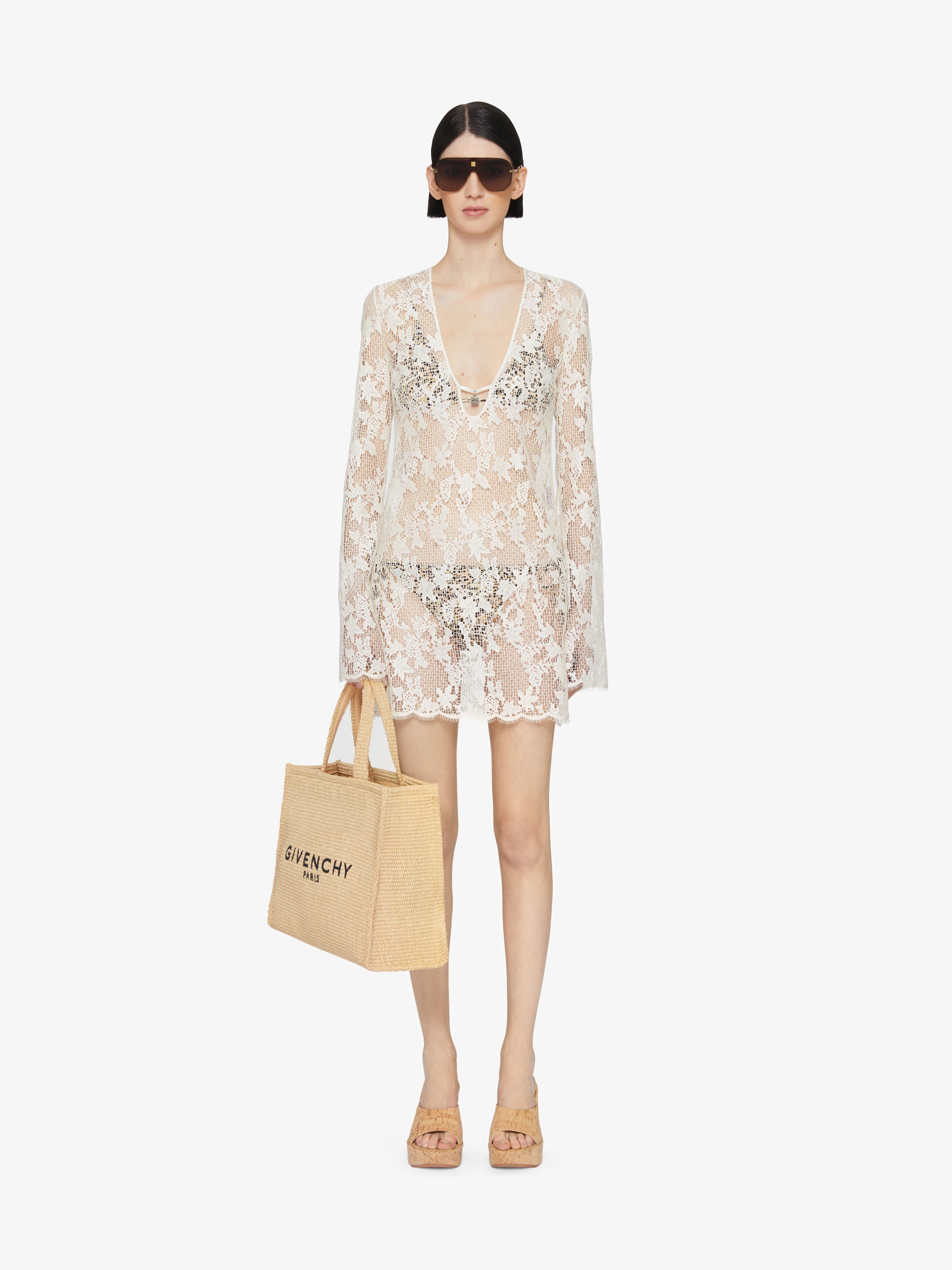 Givenchy o1srvl11e0725 Lace Dress in White Size XXS / US 00 / IT 34 - 2 Thumbnail
