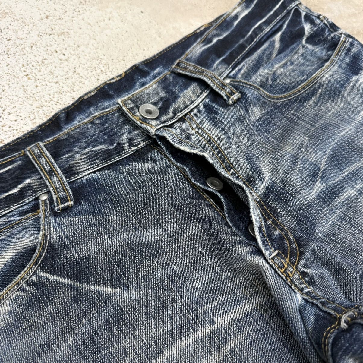 Boycott Boycott Lightning Wash Whisker Distressed Denim Pant Size US 34 / EU 50 - 9 Thumbnail