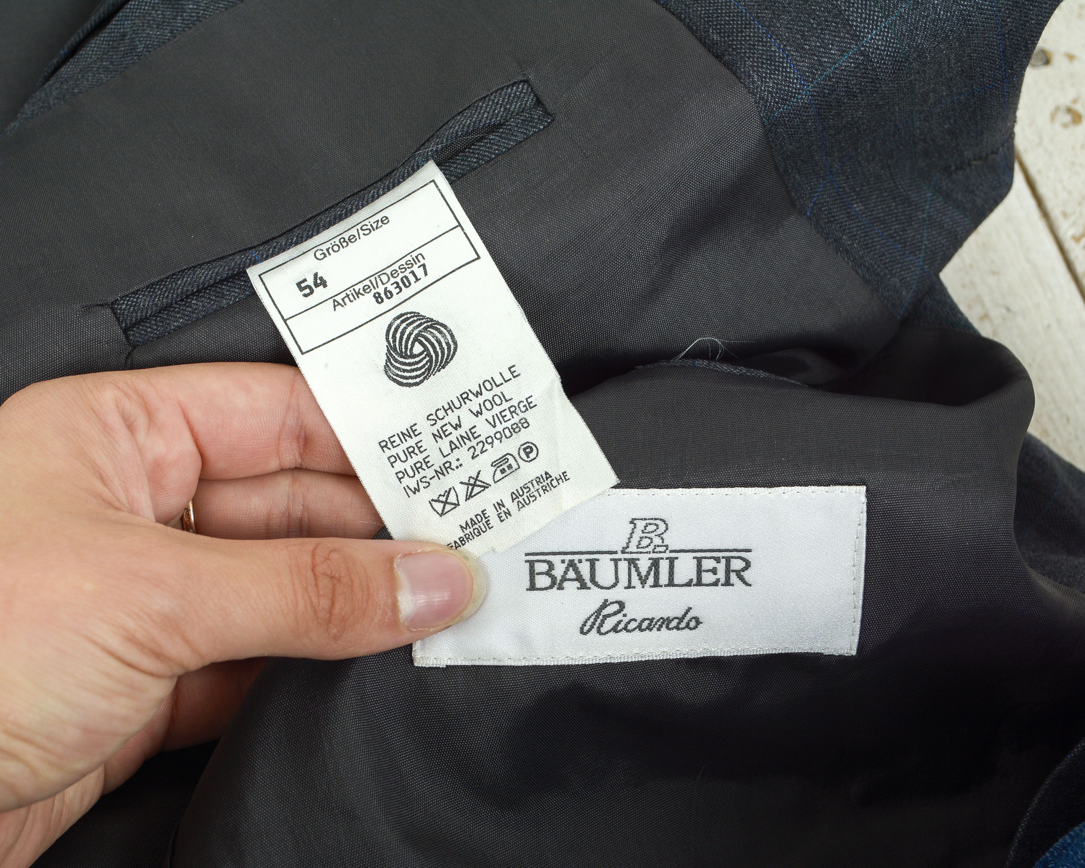 Baumler Wool Tartan Blazer UK 44 Jacket Coat Suit EU 54 Sakko Herren Size 44R - 6 Thumbnail
