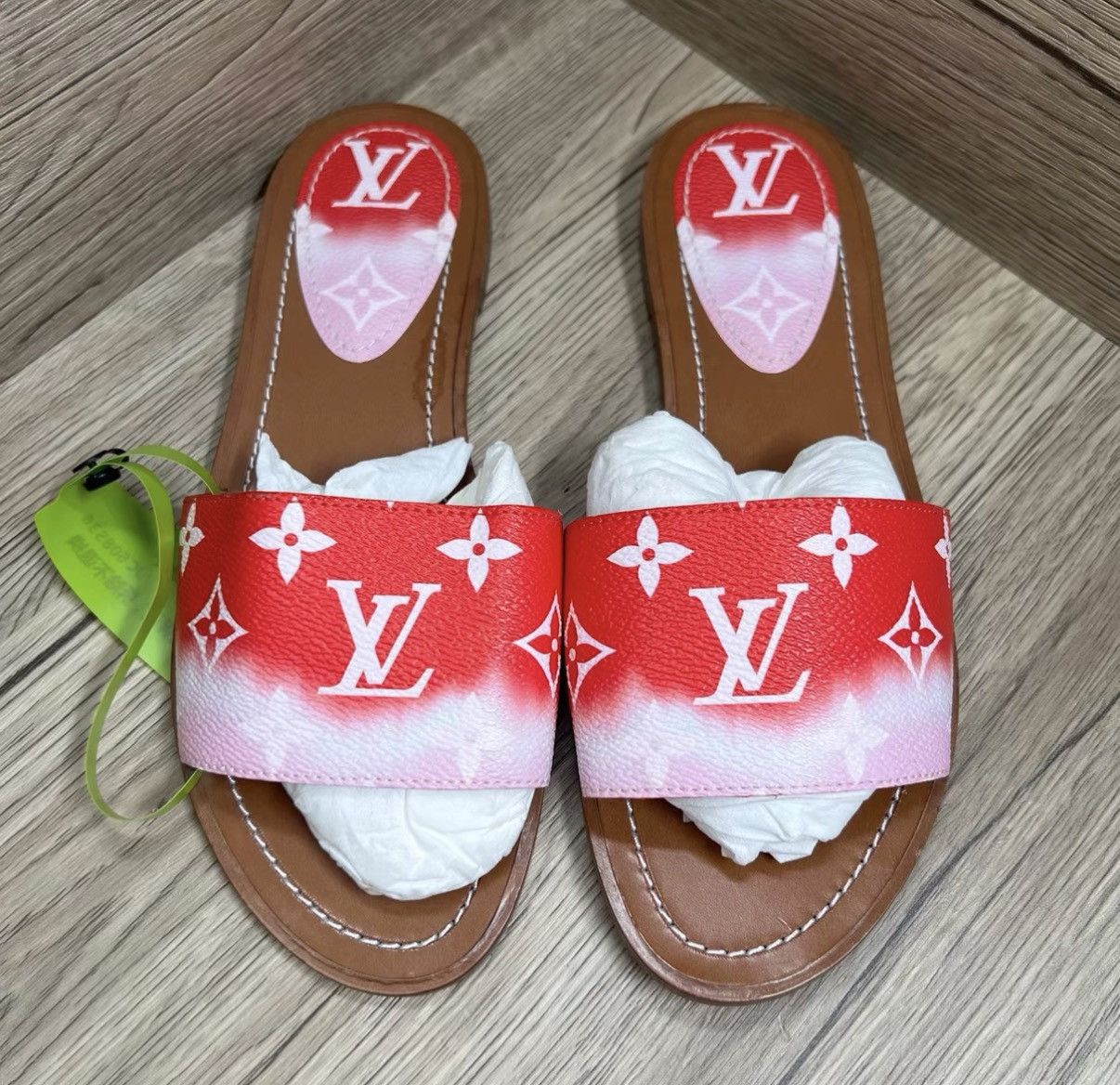 Louis Vuitton Louis Vuitton Lock It Red & Pink Monogram Slippers J41 Size US 6.5 / IT 36.5 - 2 Thumbnail