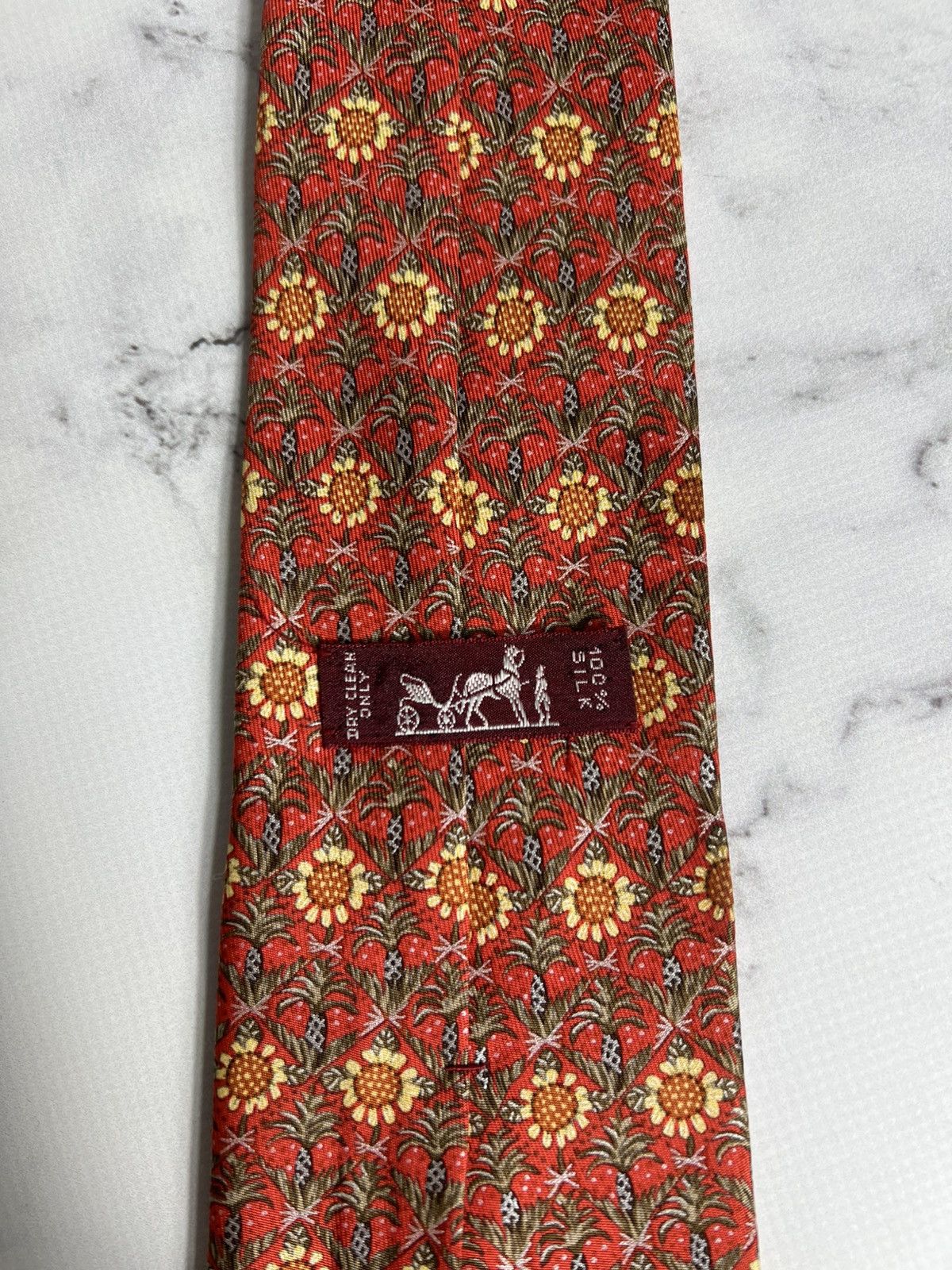 Hermes Vintage very rare luxury Hermes Silk Tie Made in France Size ONE SIZE - 6 Thumbnail