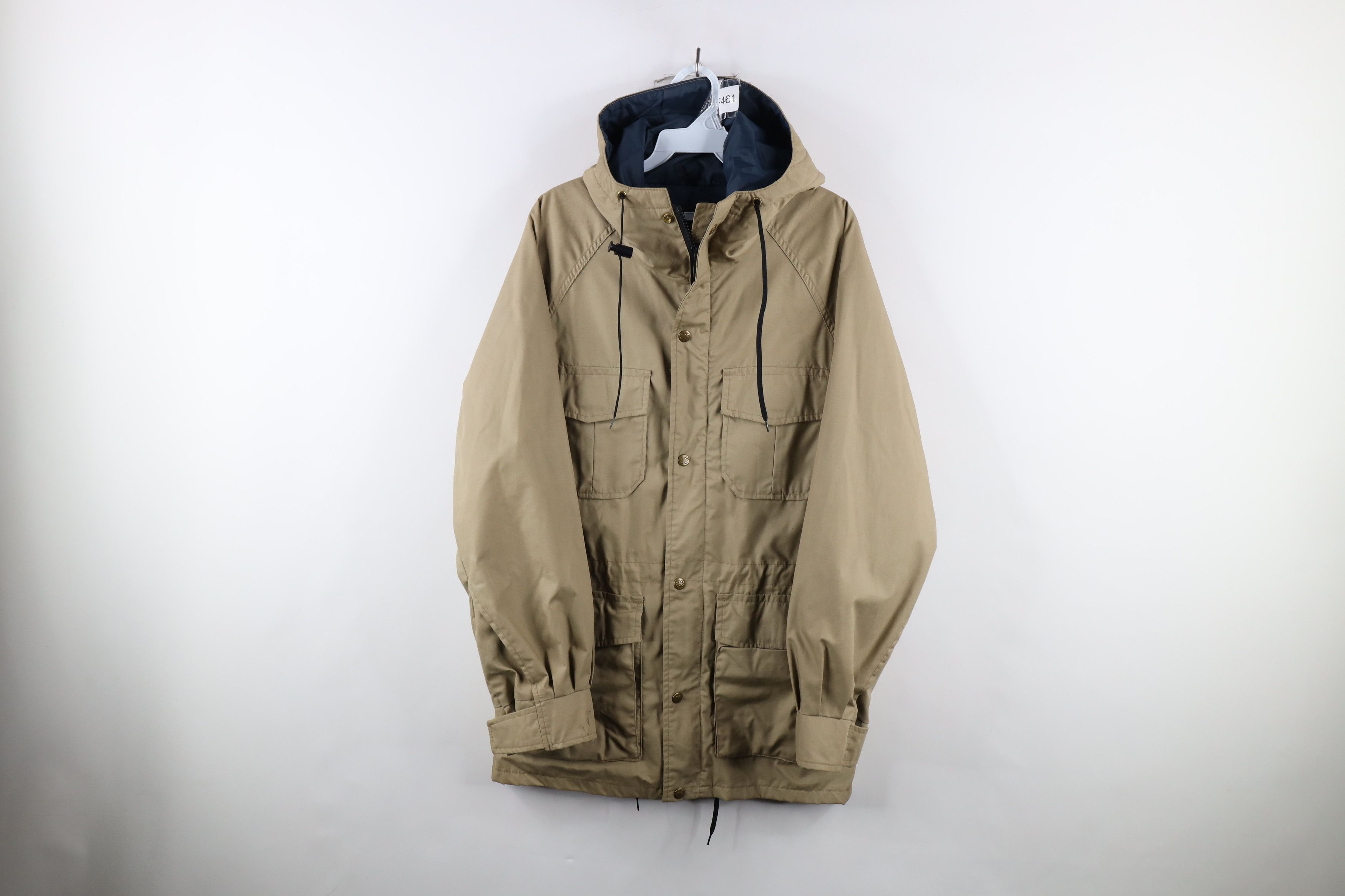 image of 90's Eddie Bauer Zip Hooded Parka Jacket Beige Usa, Men's (Size XS)